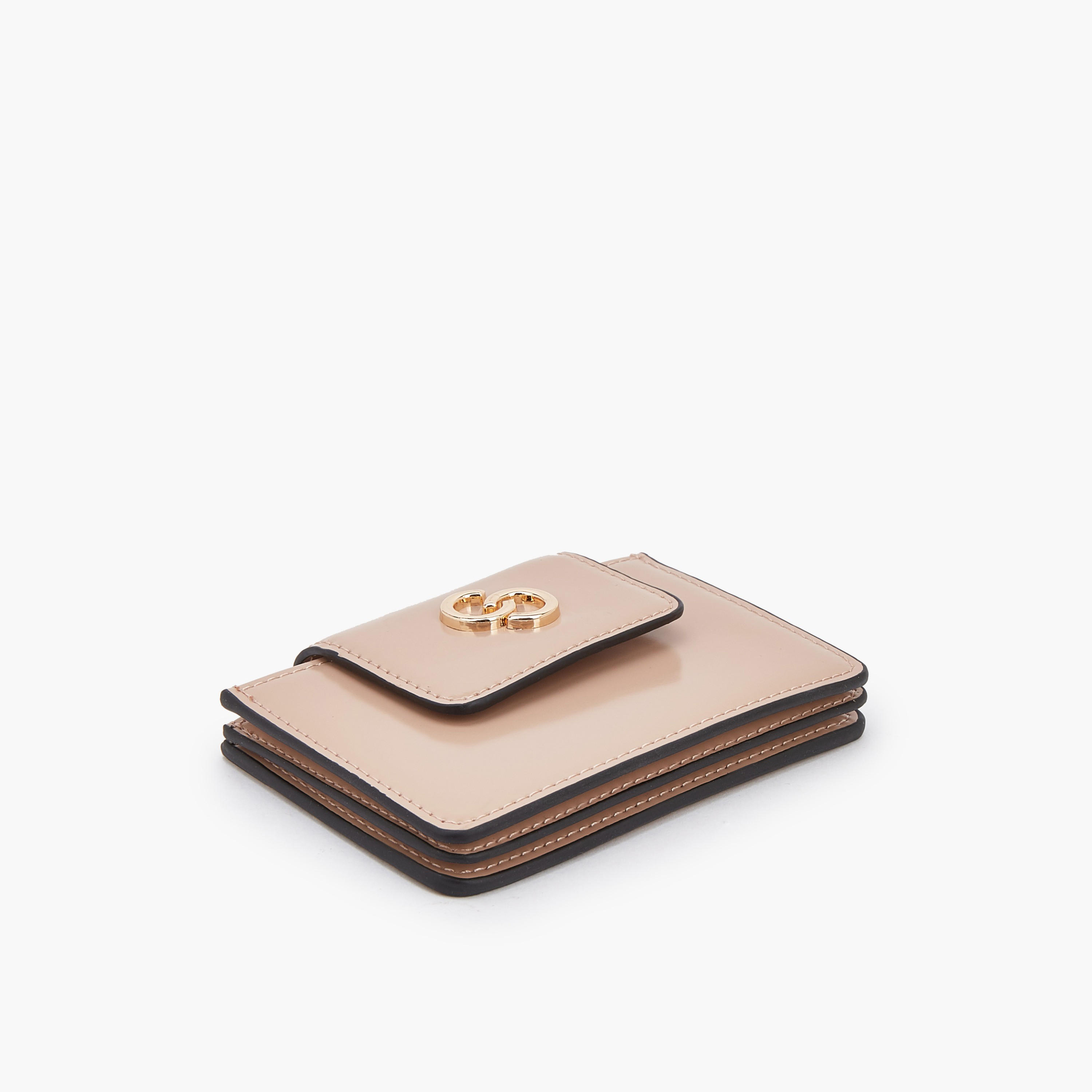 محفظة بطاقات سادة بزر إغلاق من سيليست-women-bagsandwallets-wallets-image-4