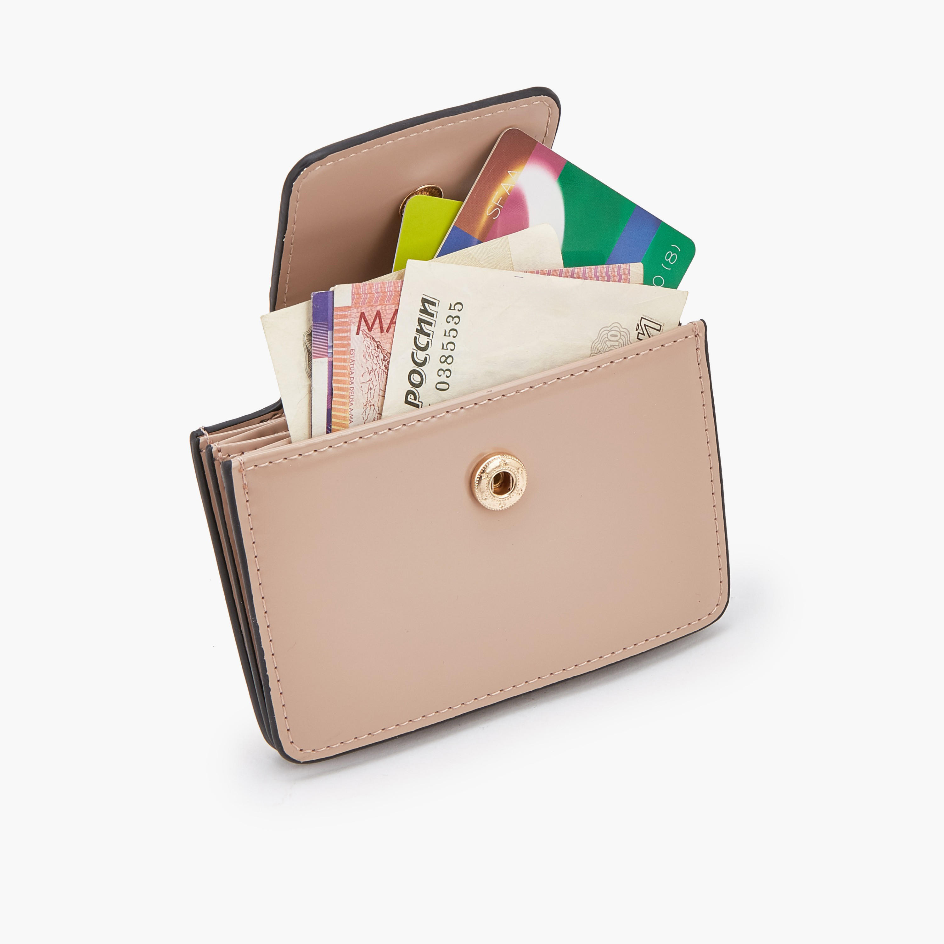 محفظة بطاقات سادة بزر إغلاق من سيليست-women-bagsandwallets-wallets-image-7