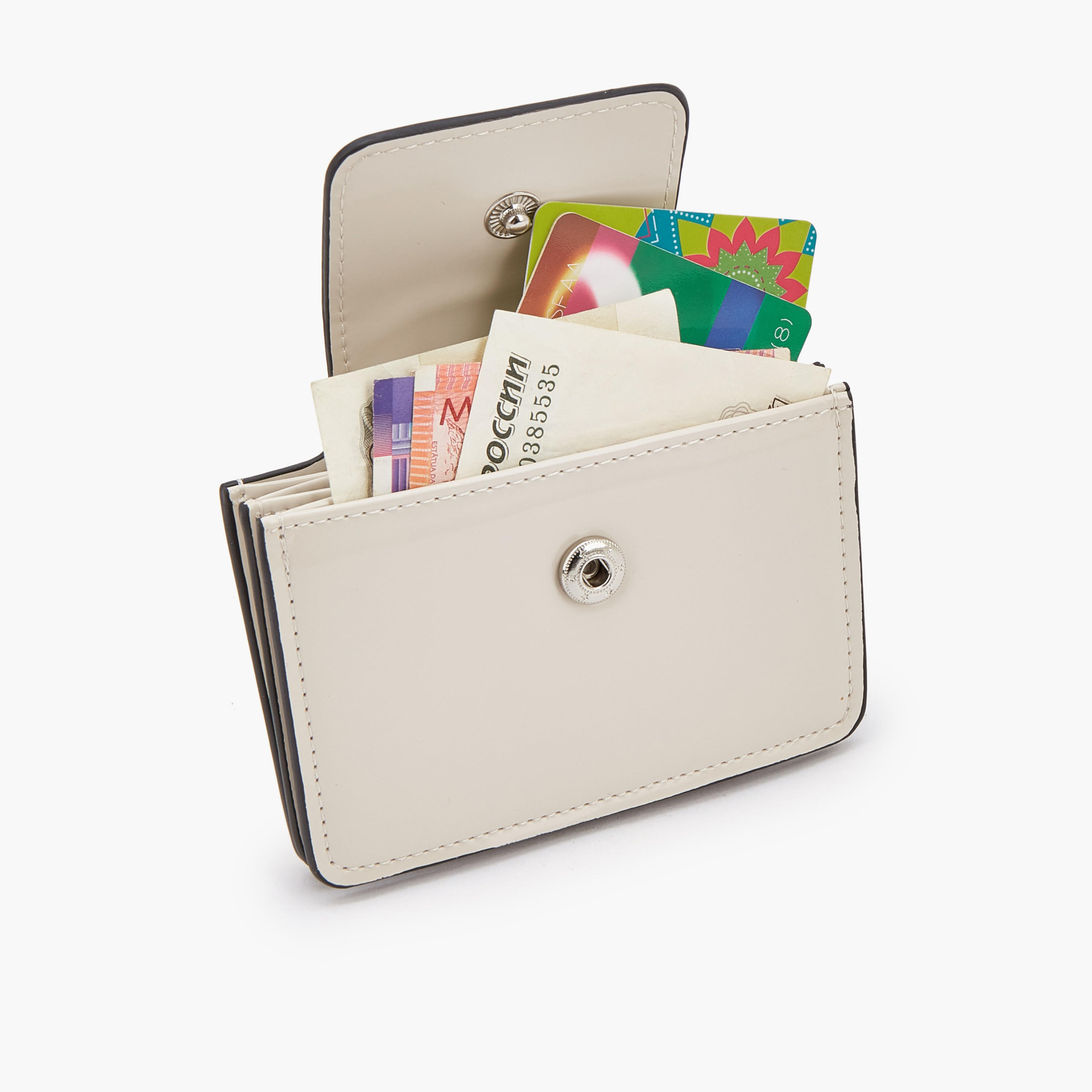 محفظة بطاقات سادة بزر إغلاق من سيليست-women-bagsandwallets-wallets-image-7