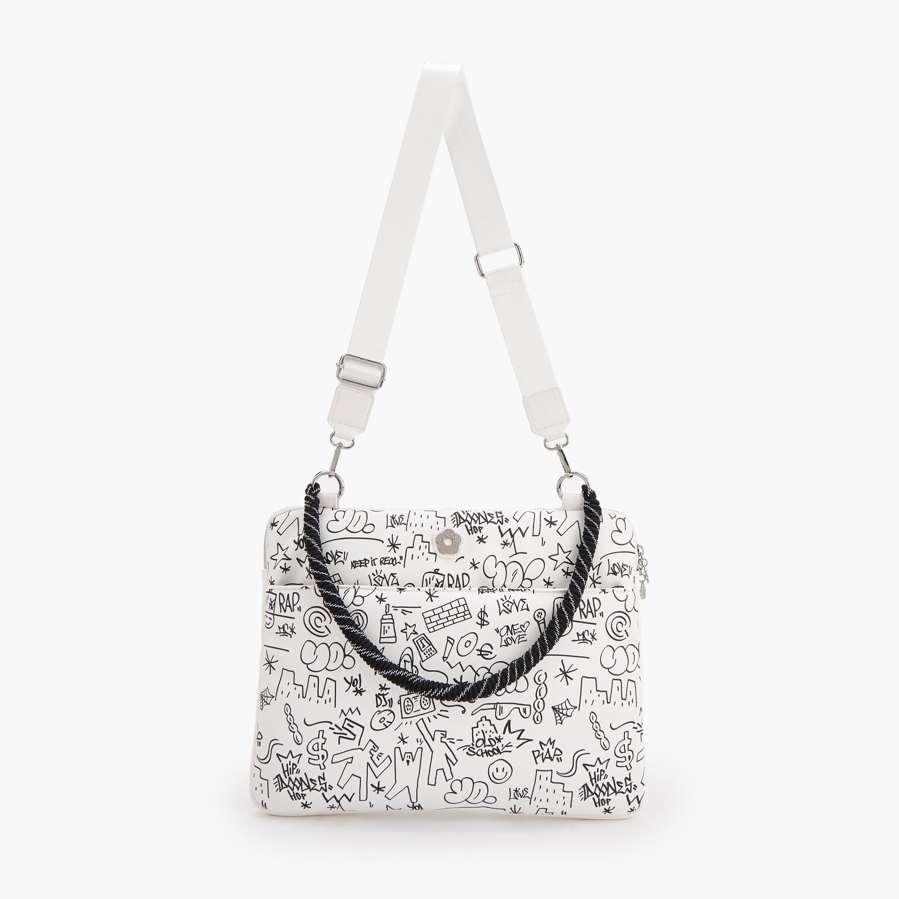 Missy Doodle Print Laptop Bag with Detachable Strap-women-bagsandwallets-handbags-image-2