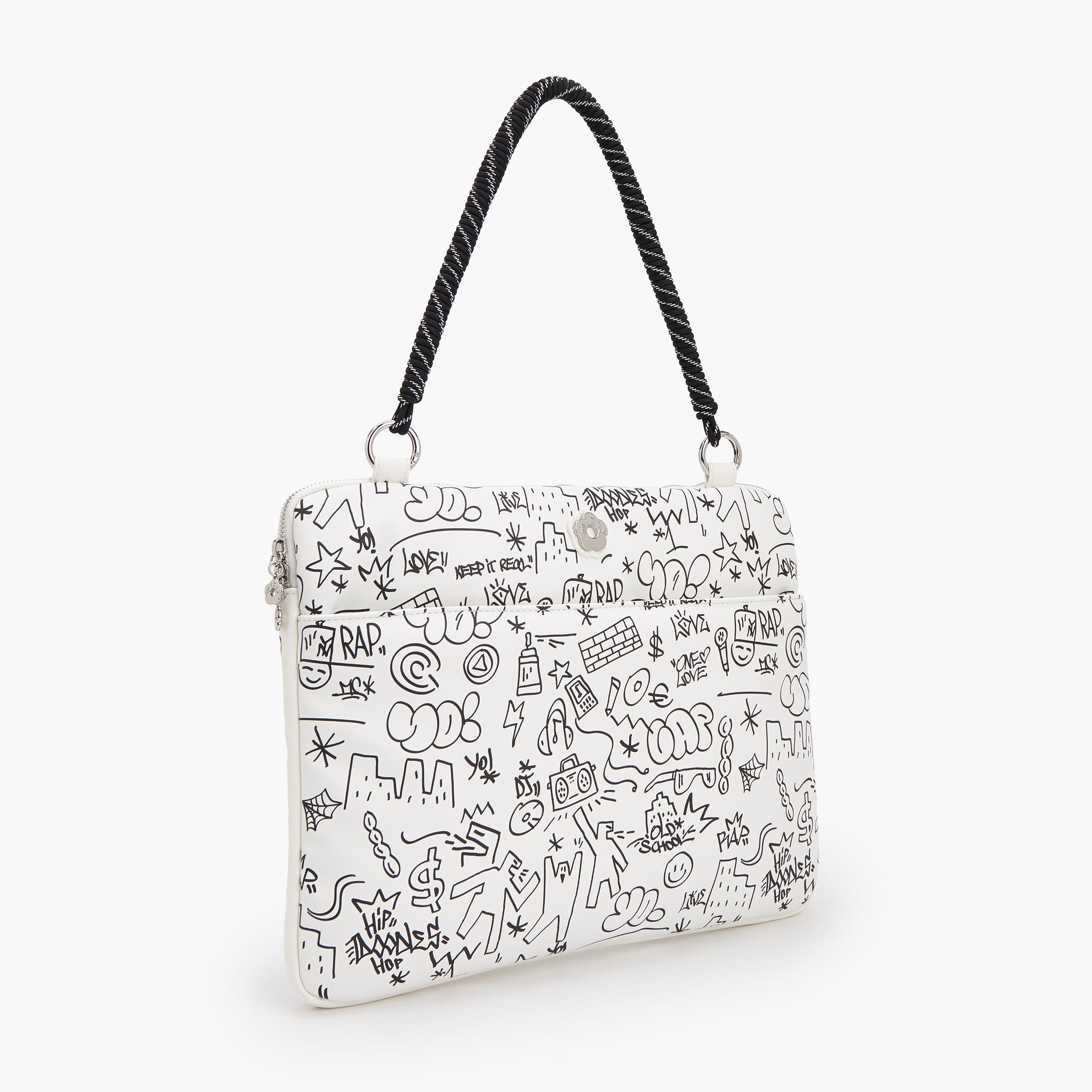 Missy Doodle Print Laptop Bag with Detachable Strap-women-bagsandwallets-handbags-image-3