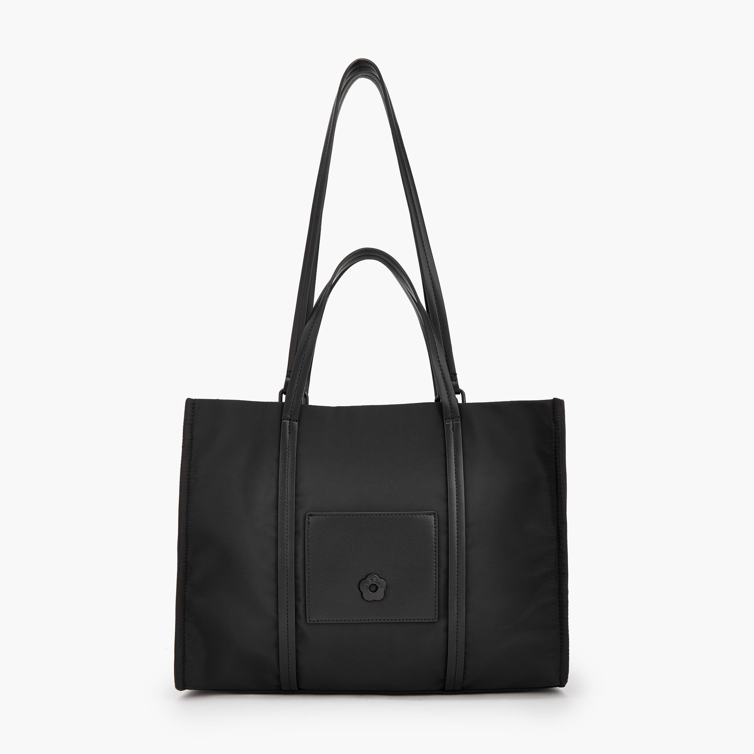 Missy Solid Tote Bag with Front Utility Pocket-women-bagsandwallets-handbags-image-1