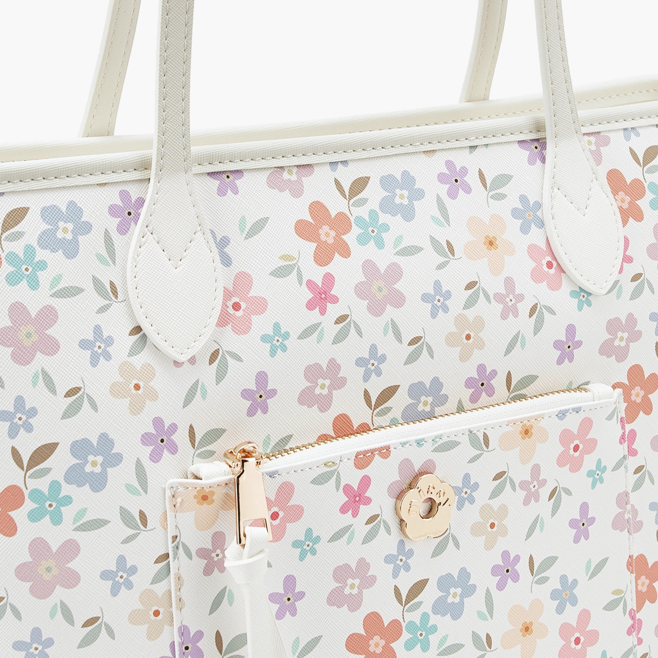 Missy Floral Print Tote Bag with Double Handles and Zip Closure-women-bagsandwallets-handbags-image-4