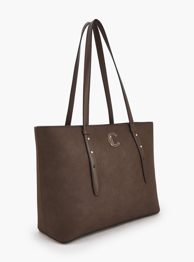 Le Confort Solid Tote Bag with Zip Closure-women-bagsandwallets-handbags-image-3