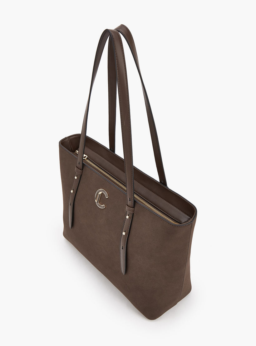 Le Confort Solid Tote Bag with Zip Closure-women-bagsandwallets-handbags-image-5