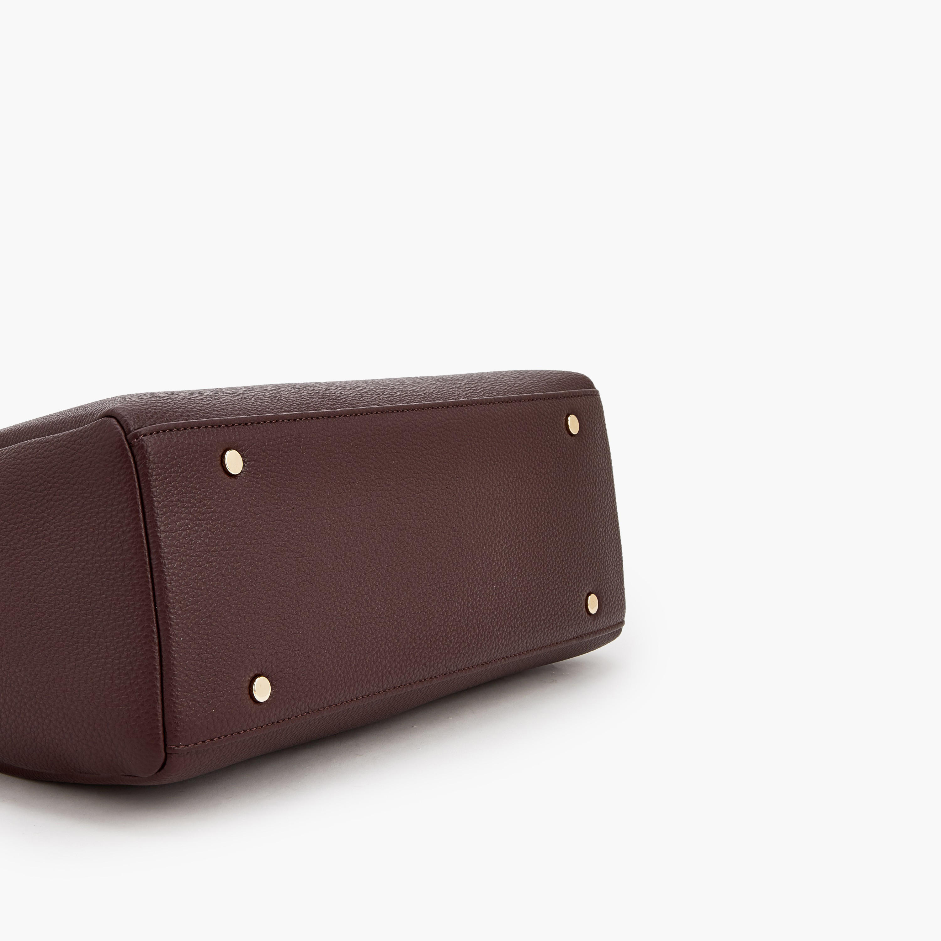 Le Confort Solid Tote Bag with Detachable Strap and Zip Closure-women-bagsandwallets-handbags-image-6