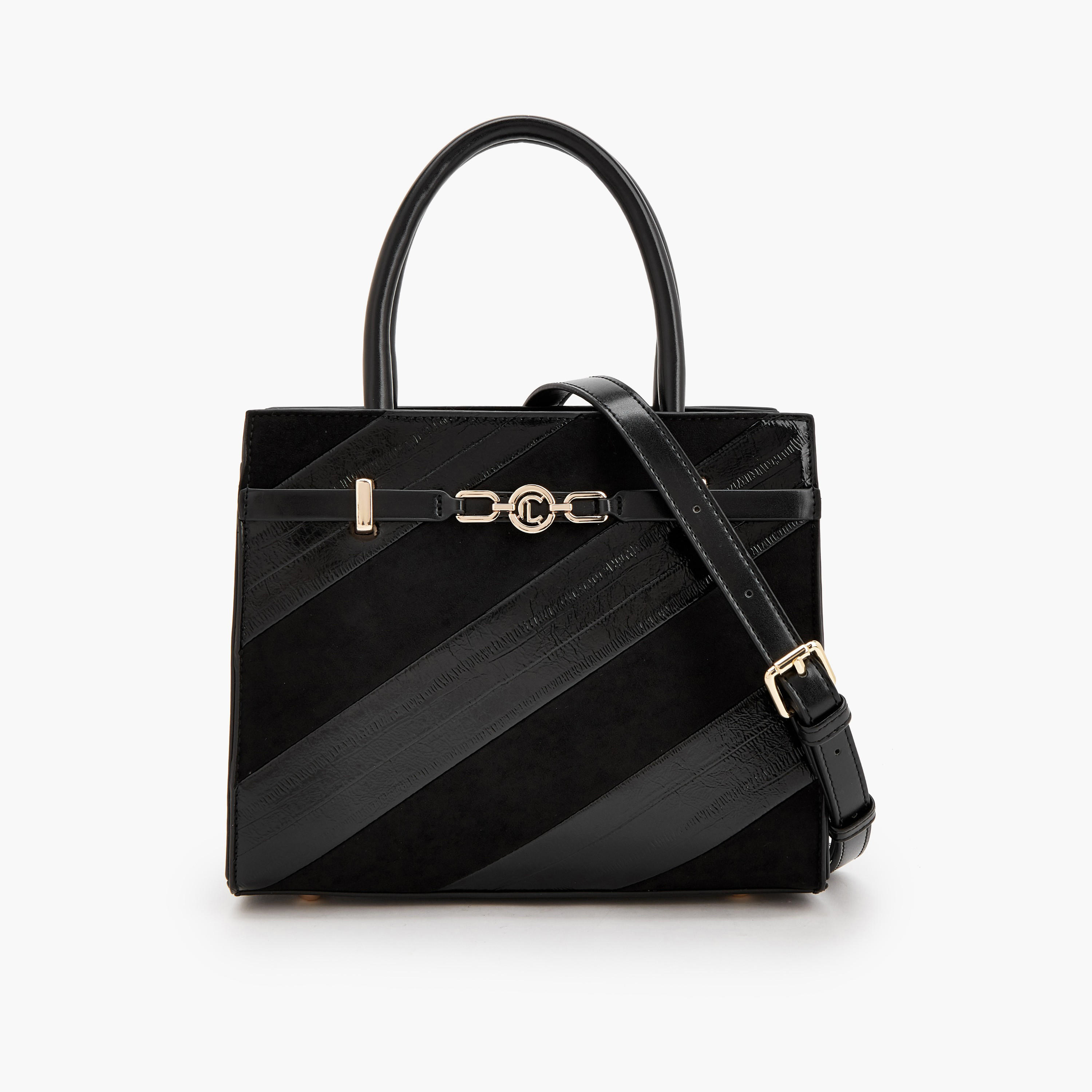 Le Confort Striped Tote Bag with Detachable Strap-women-bagsandwallets-handbags-image-1