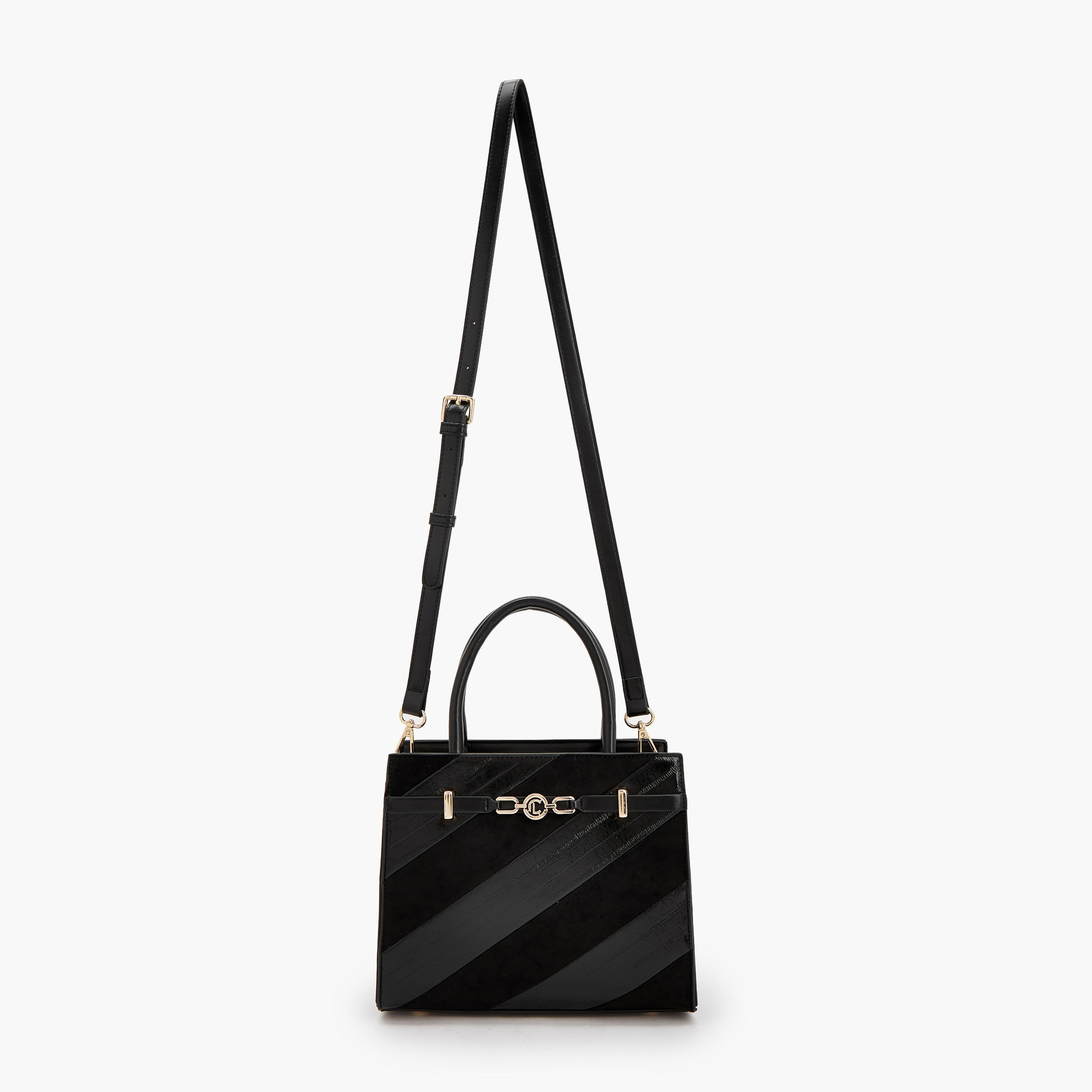 Le Confort Striped Tote Bag with Detachable Strap-women-bagsandwallets-handbags-image-2