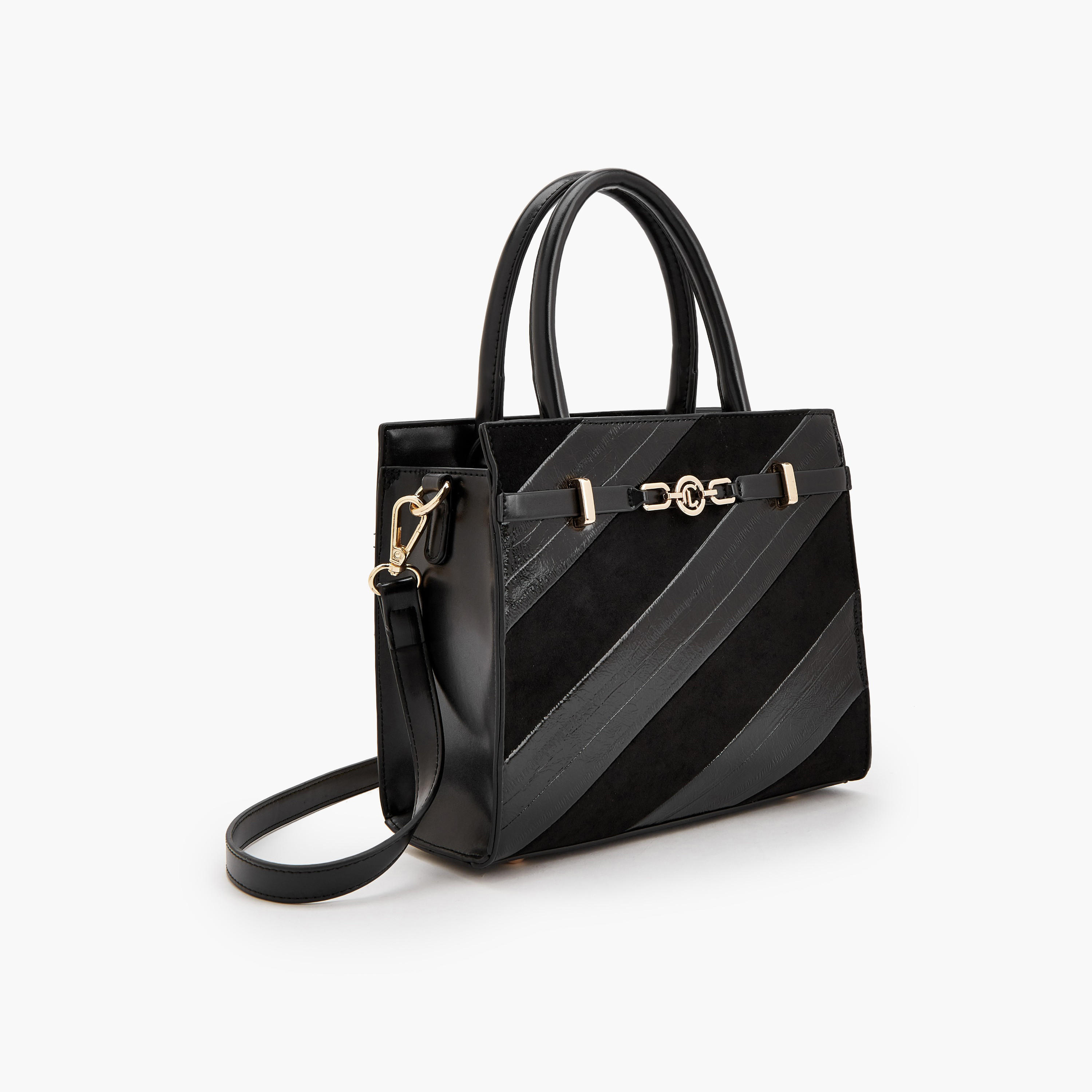 Le Confort Striped Tote Bag with Detachable Strap-women-bagsandwallets-handbags-image-3