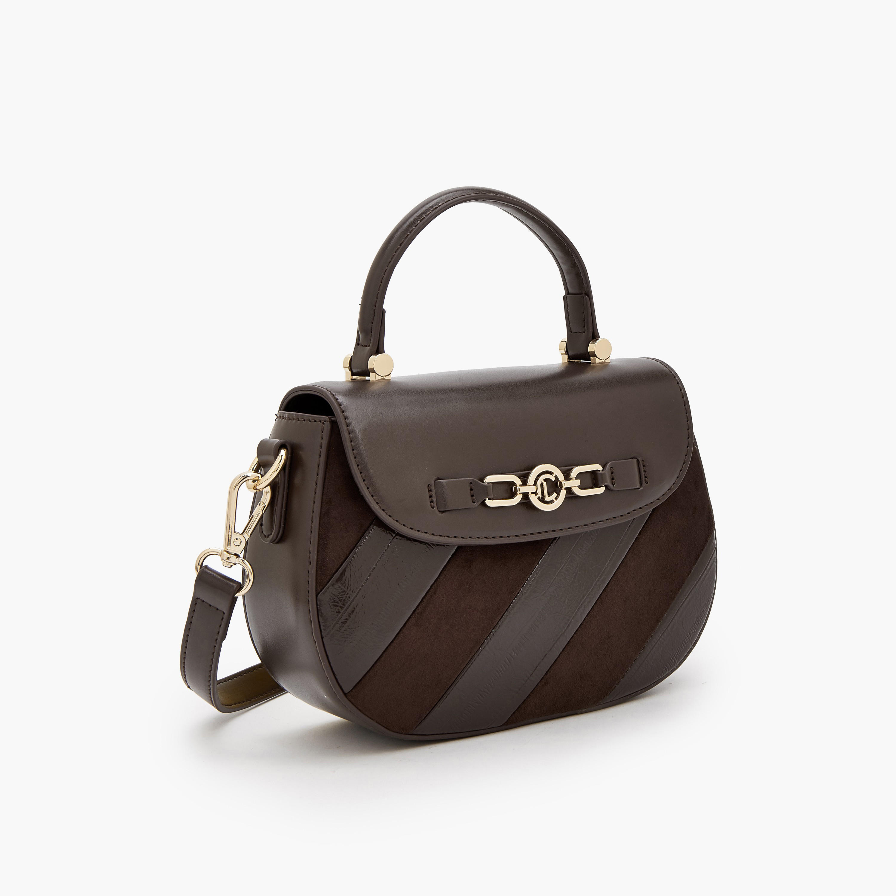 شنطة ساتشيل شمواه مخططة بزينة ميتاليك من لو كونفورت-women-bagsandwallets-handbags-image-3