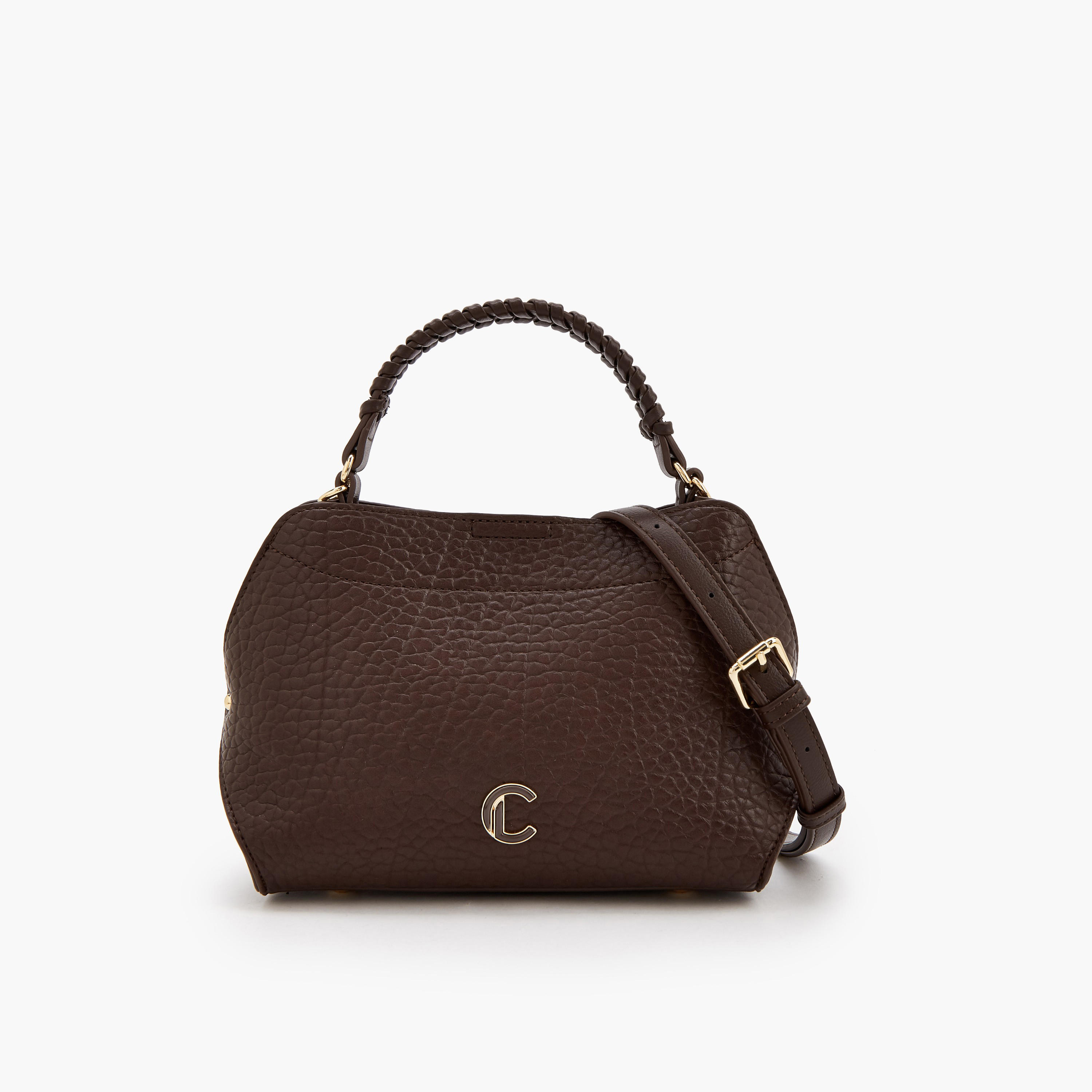 Le Confort Textured Crossbody Bag with Braided Top Handle-women-bagsandwallets-handbags-image-1
