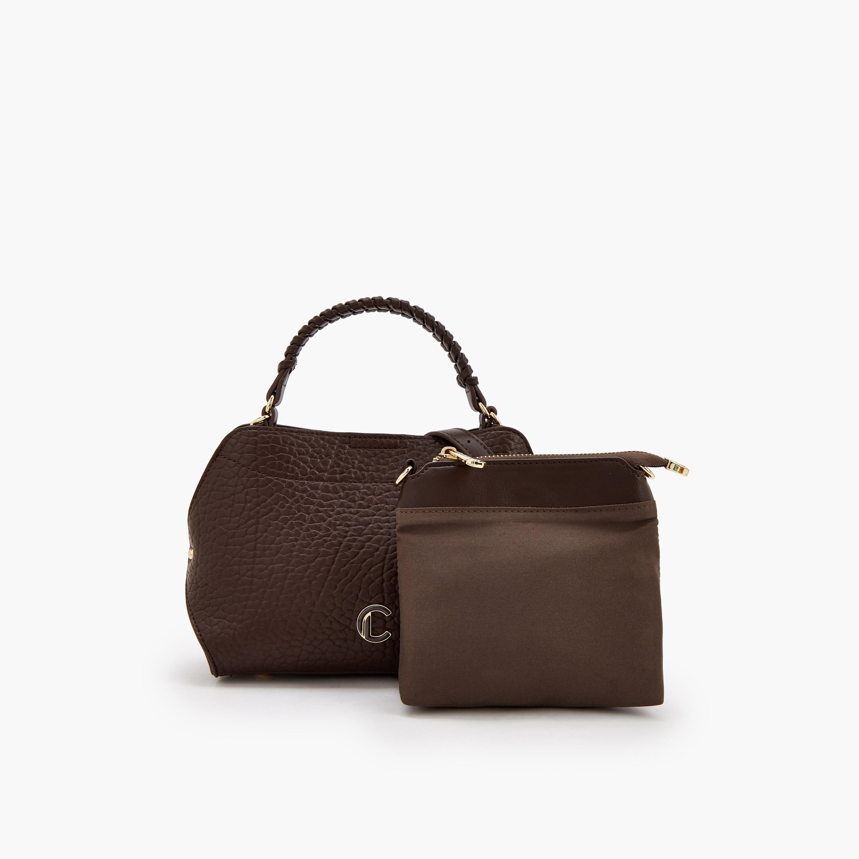 Le Confort Textured Crossbody Bag with Braided Top Handle-women-bagsandwallets-handbags-image-5