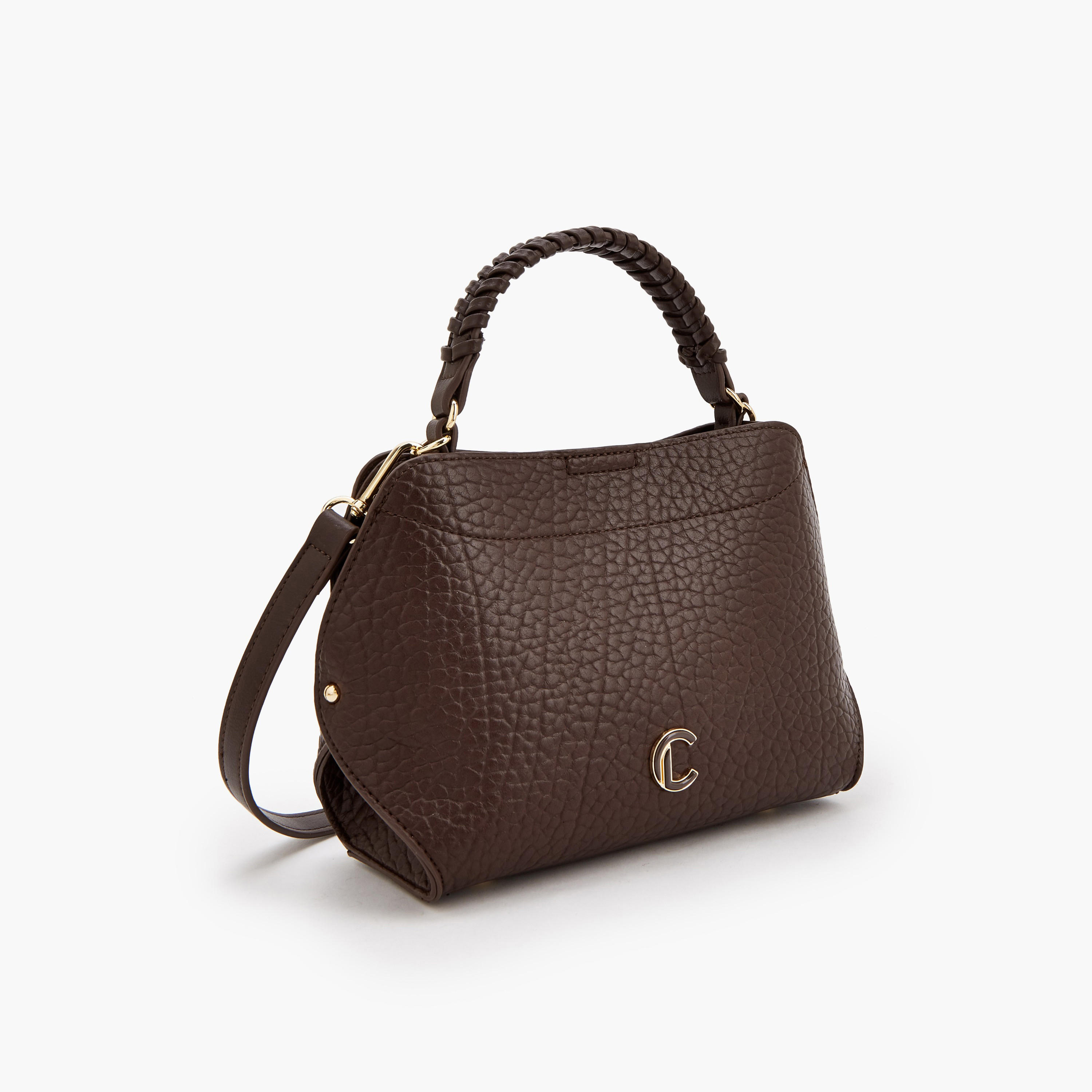 Le Confort Textured Crossbody Bag with Braided Top Handle-women-bagsandwallets-handbags-image-7