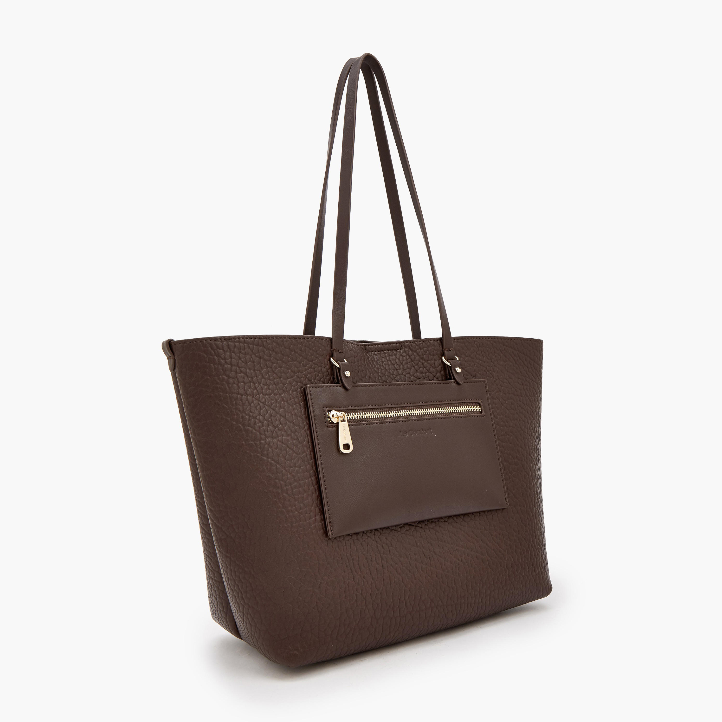 Le Confort Textured Tote Bag with Pouch-women-bagsandwallets-handbags-image-3