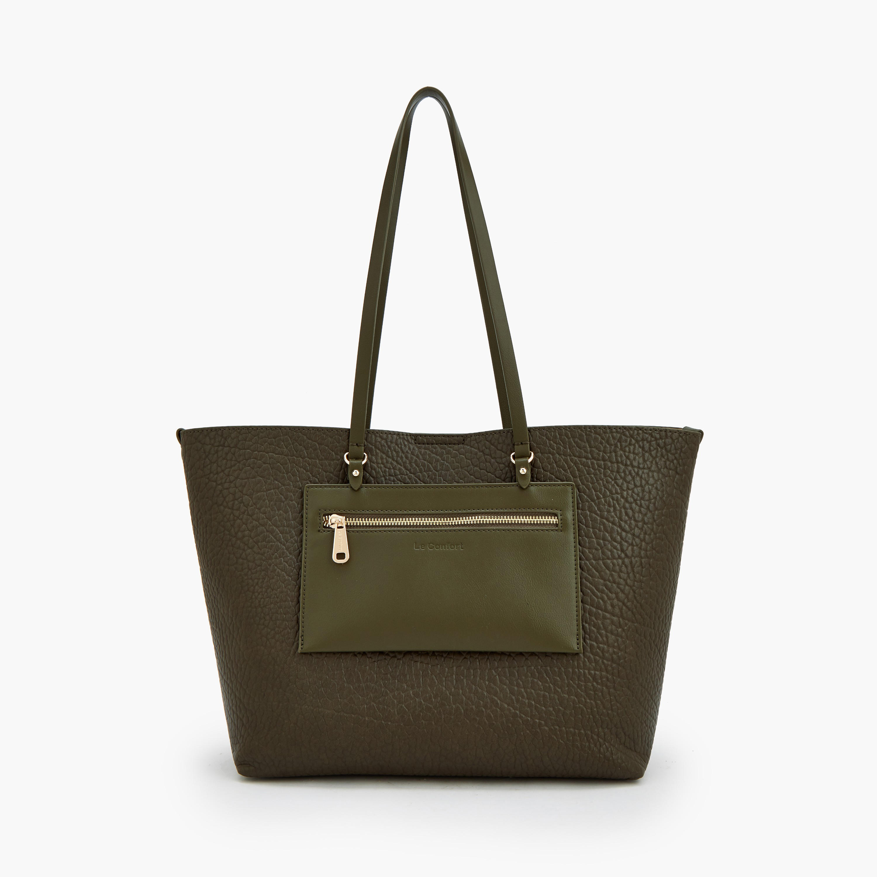 Le Confort Textured Tote Bag with Pouch-women-bagsandwallets-handbags-image-1