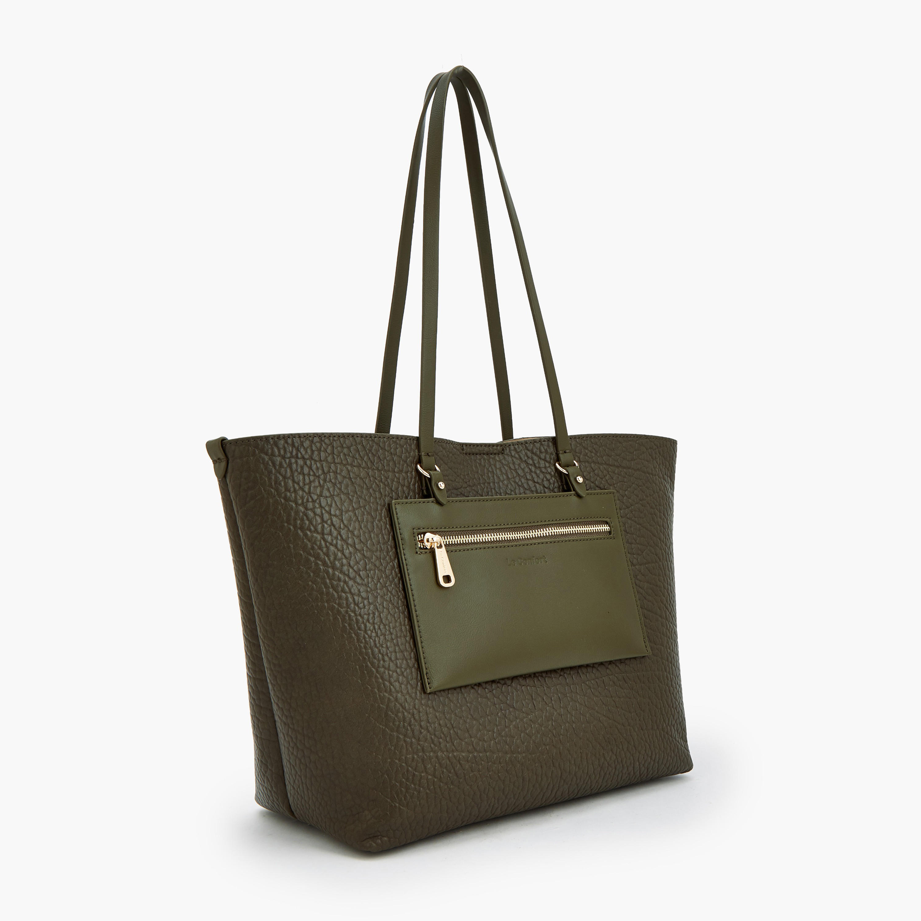 Le Confort Textured Tote Bag with Pouch-women-bagsandwallets-handbags-image-3