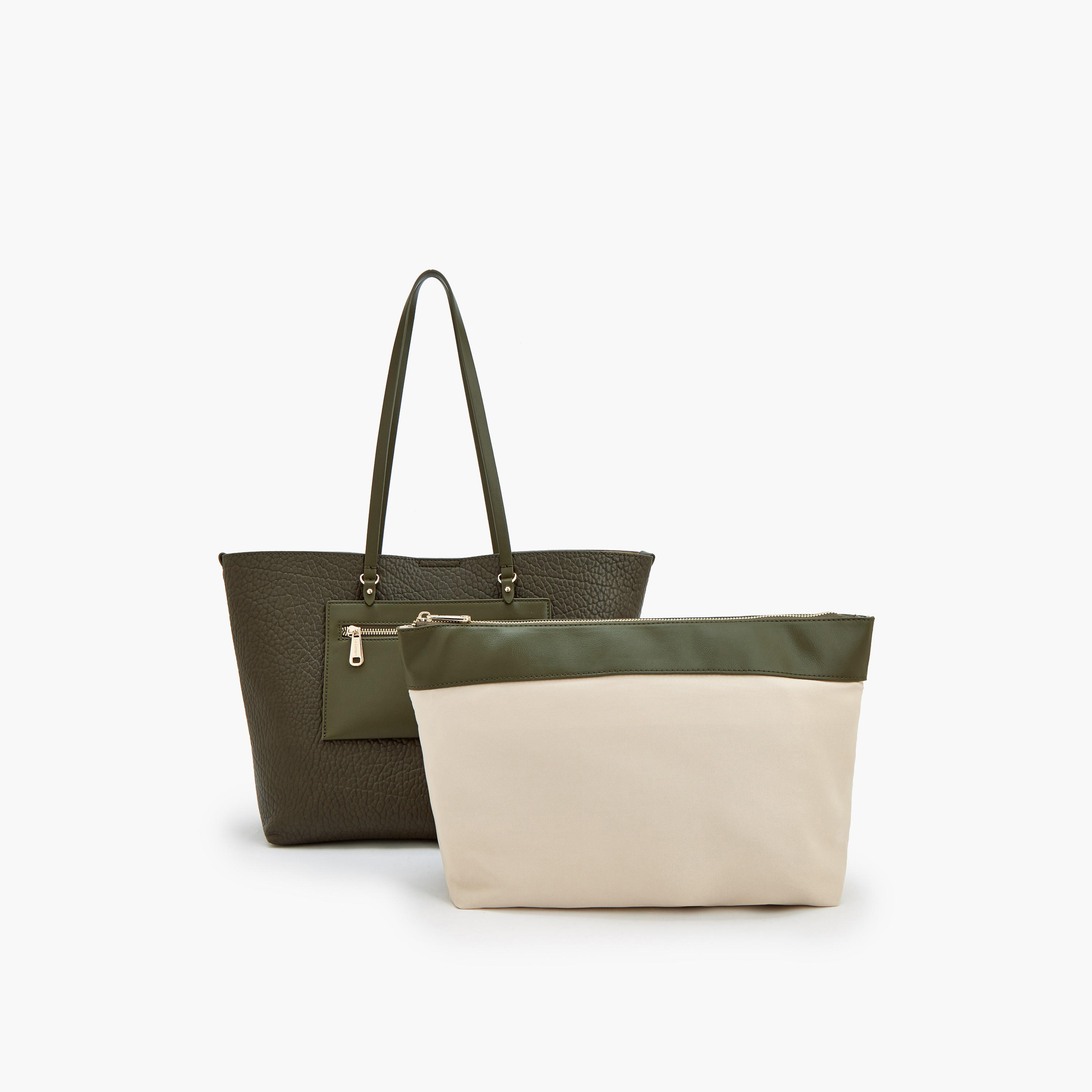 Le Confort Textured Tote Bag with Pouch-women-bagsandwallets-handbags-image-6
