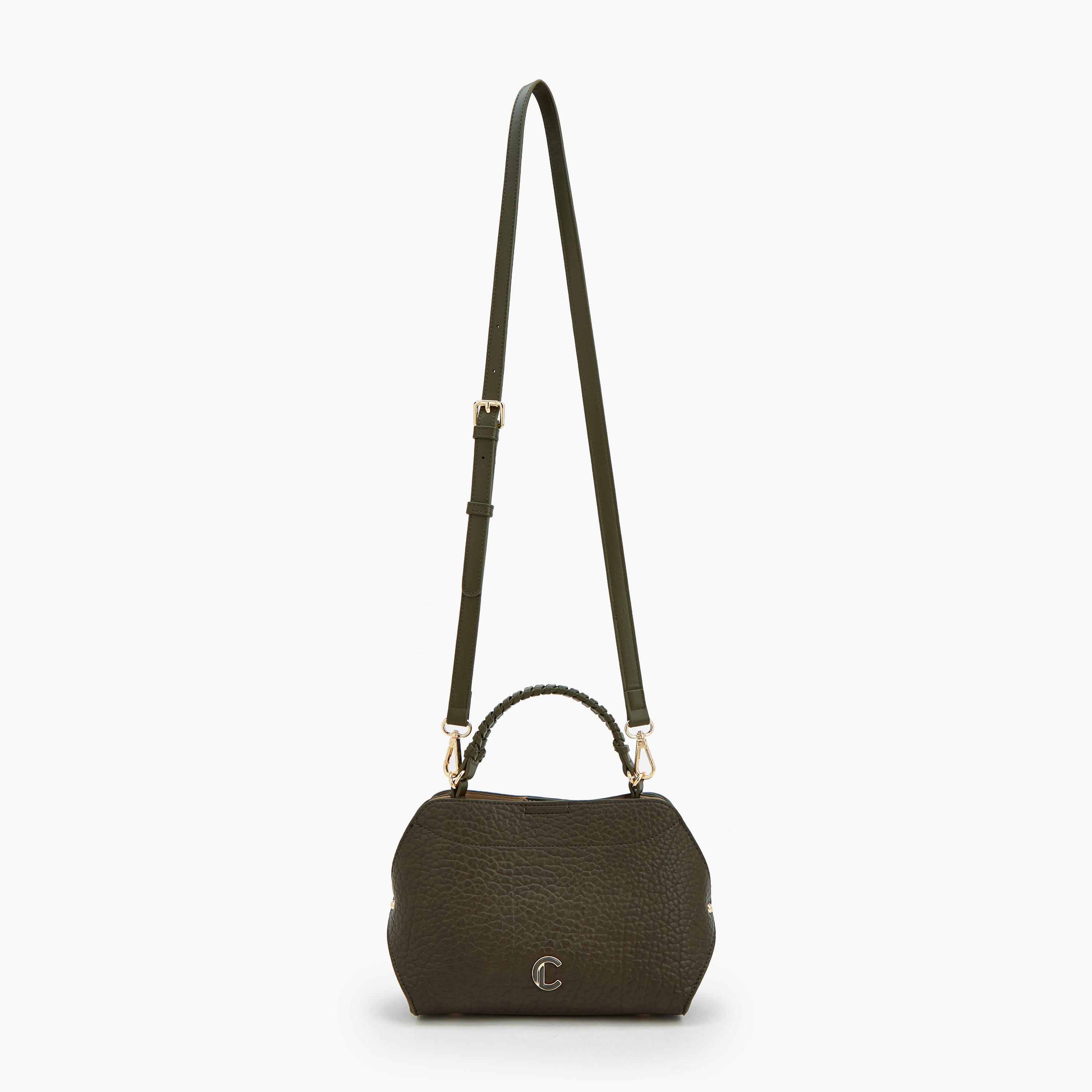 Le Confort Textured Crossbody Bag with Braided Top Handle-women-bagsandwallets-handbags-image-4