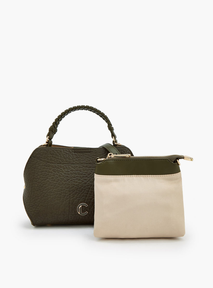 Le Confort Textured Crossbody Bag with Braided Top Handle-women-bagsandwallets-handbags-image-5