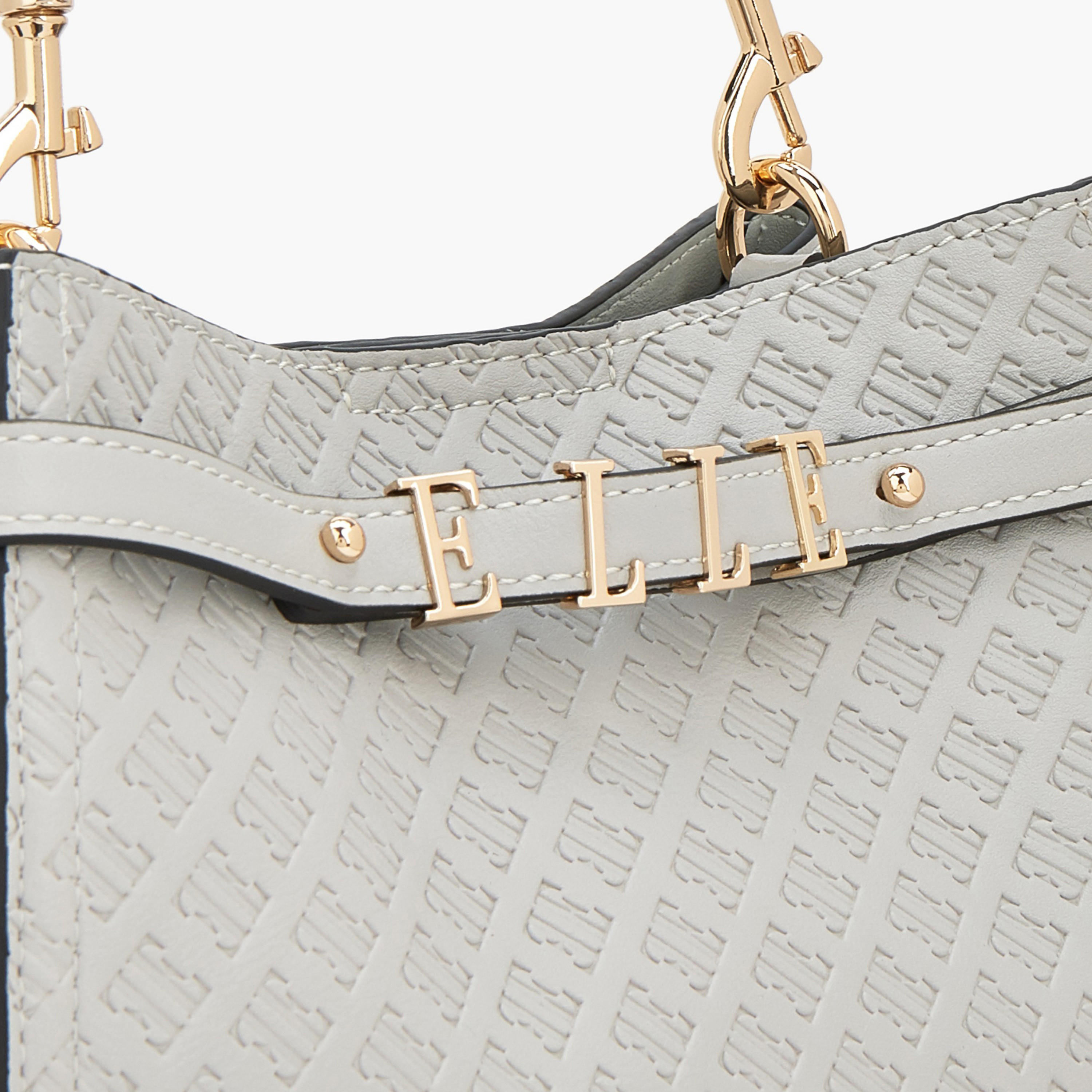 Elle Monogram Embossed Shoulder Bag with Metallic Accent-women-bagsandwallets-handbags-image-4