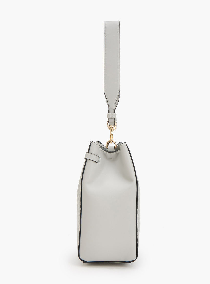 Elle Monogram Embossed Shoulder Bag with Metallic Accent-women-bagsandwallets-handbags-image-5