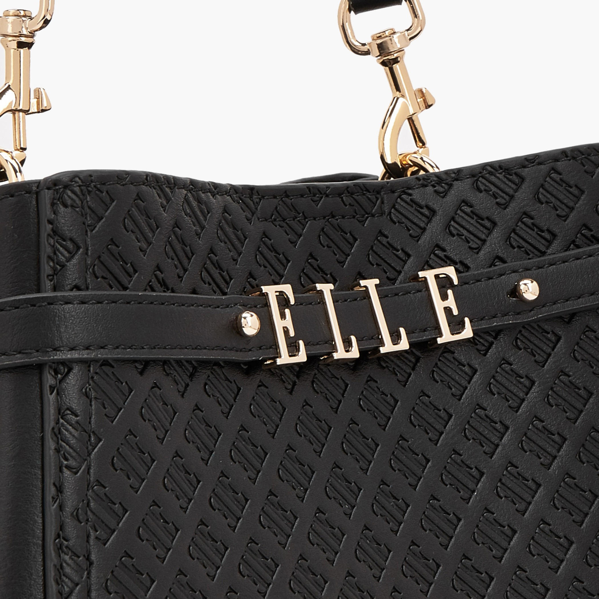Elle Monogram Embossed Shoulder Bag with Metallic Accent-women-bagsandwallets-handbags-image-4