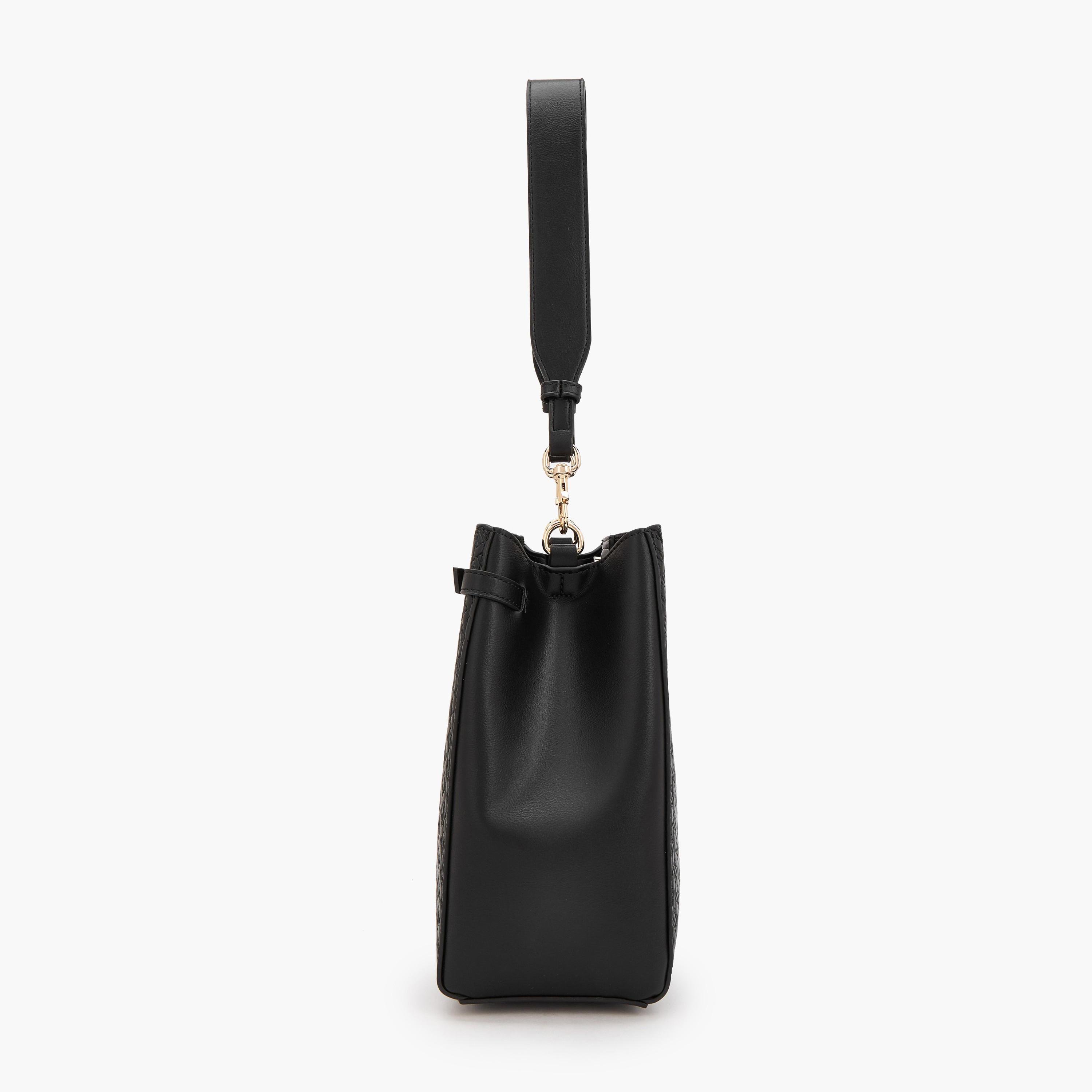 Elle Monogram Embossed Shoulder Bag with Metallic Accent-women-bagsandwallets-handbags-image-5