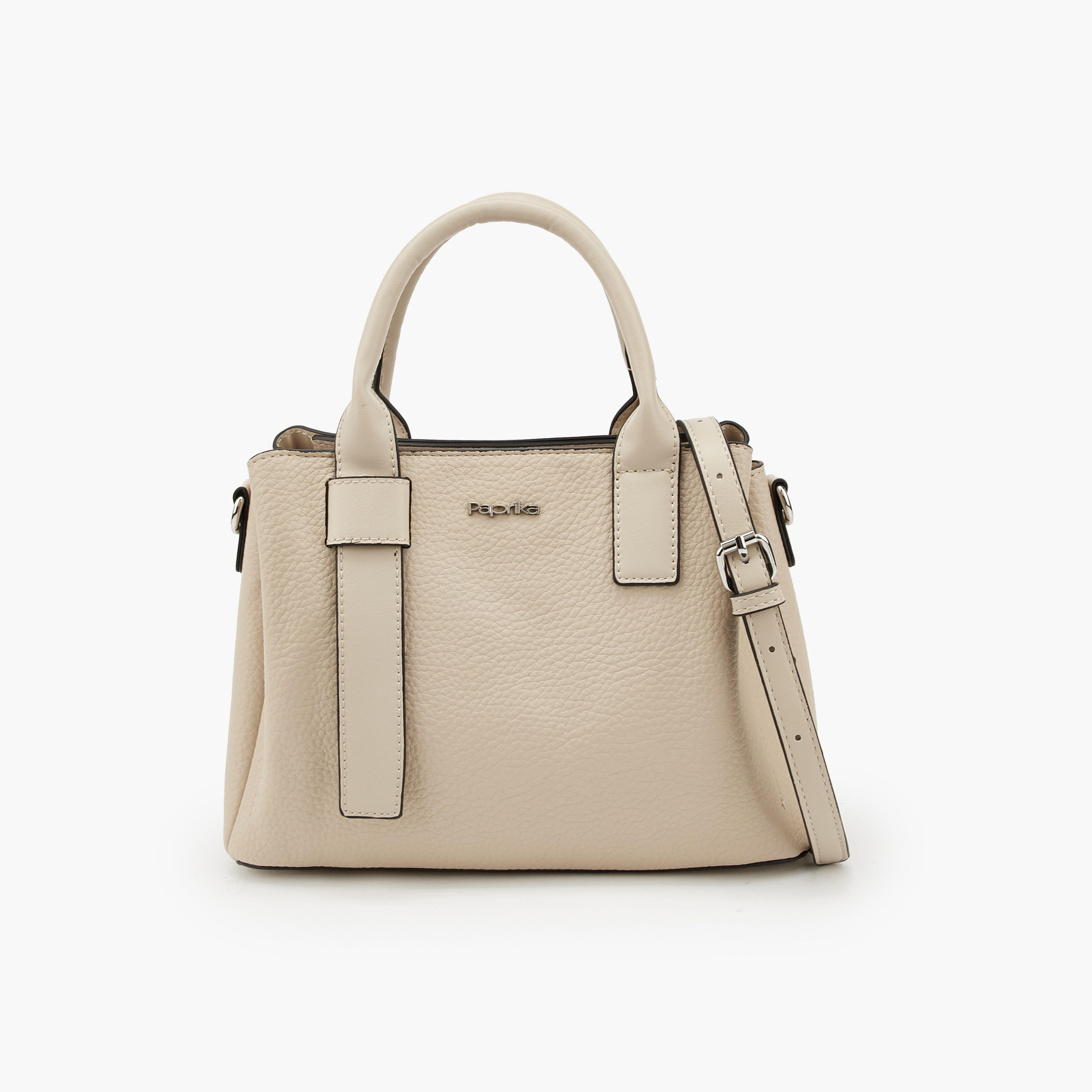 Paprika Textured Tote Bag with Detachable Strap-women-bagsandwallets-handbags-image-1