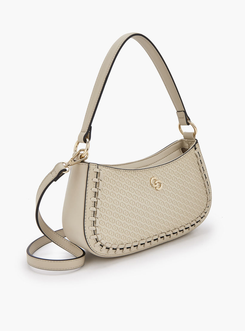 شنطة كتف بسحاب إغلاق ونقوش مونوجرام من سيليست-women-bagsandwallets-handbags-image-2
