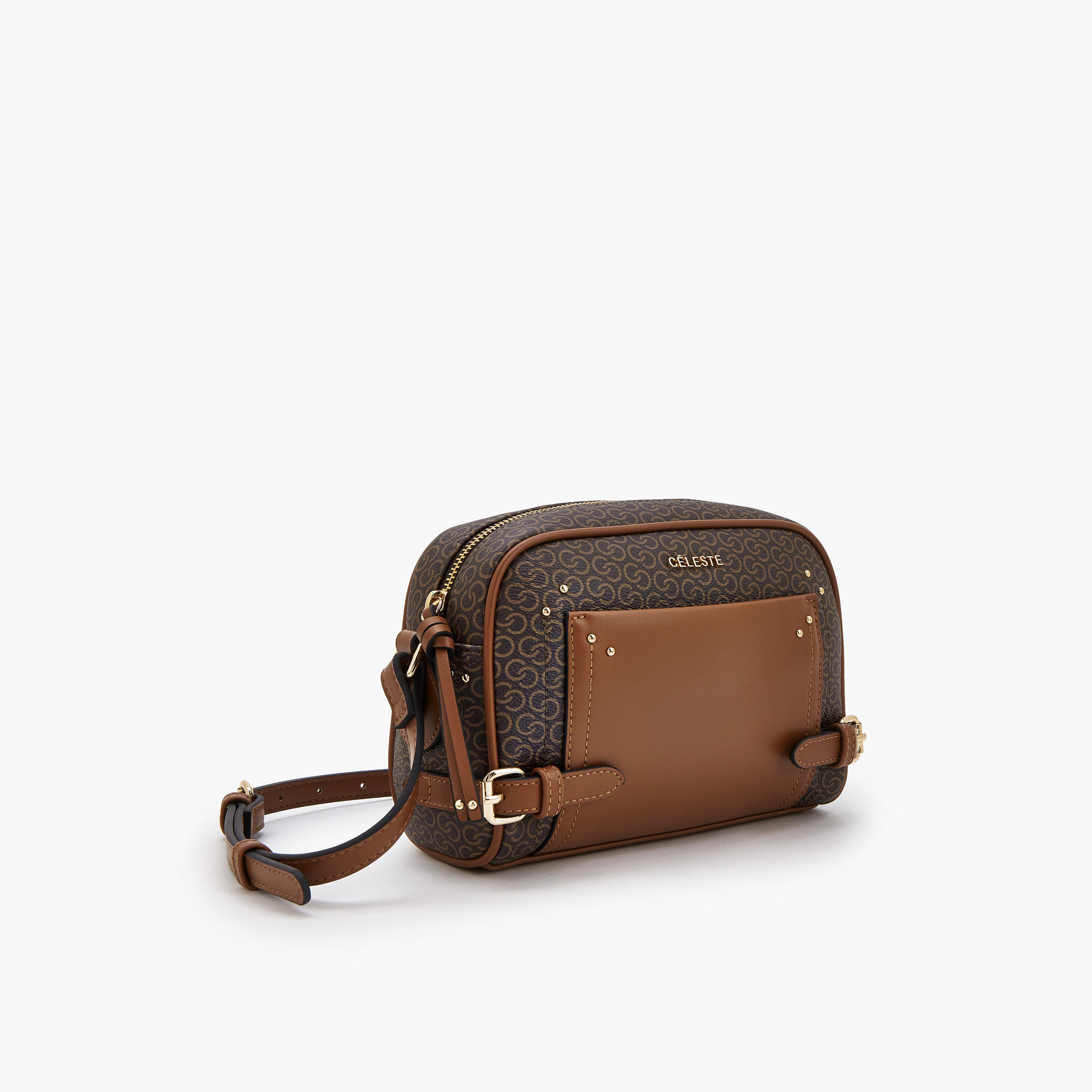 Celeste Monogram Print Crossbody Bag with Zip Closure-women-bagsandwallets-handbags-image-3