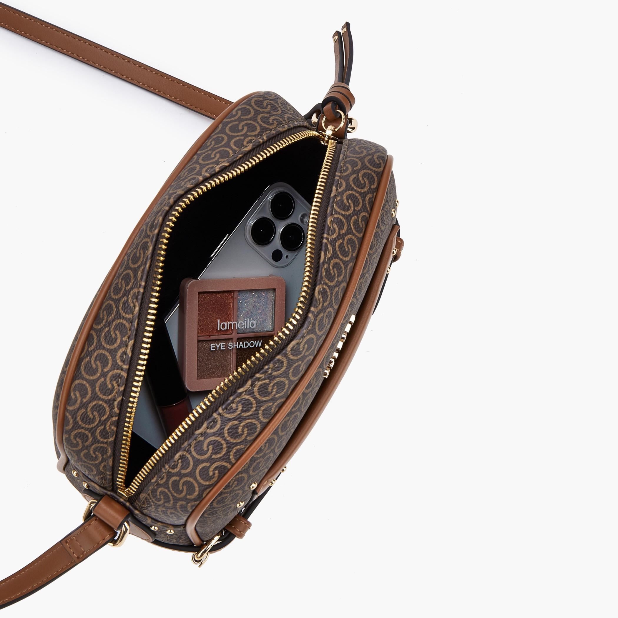 Celeste Monogram Print Crossbody Bag with Zip Closure-women-bagsandwallets-handbags-image-7