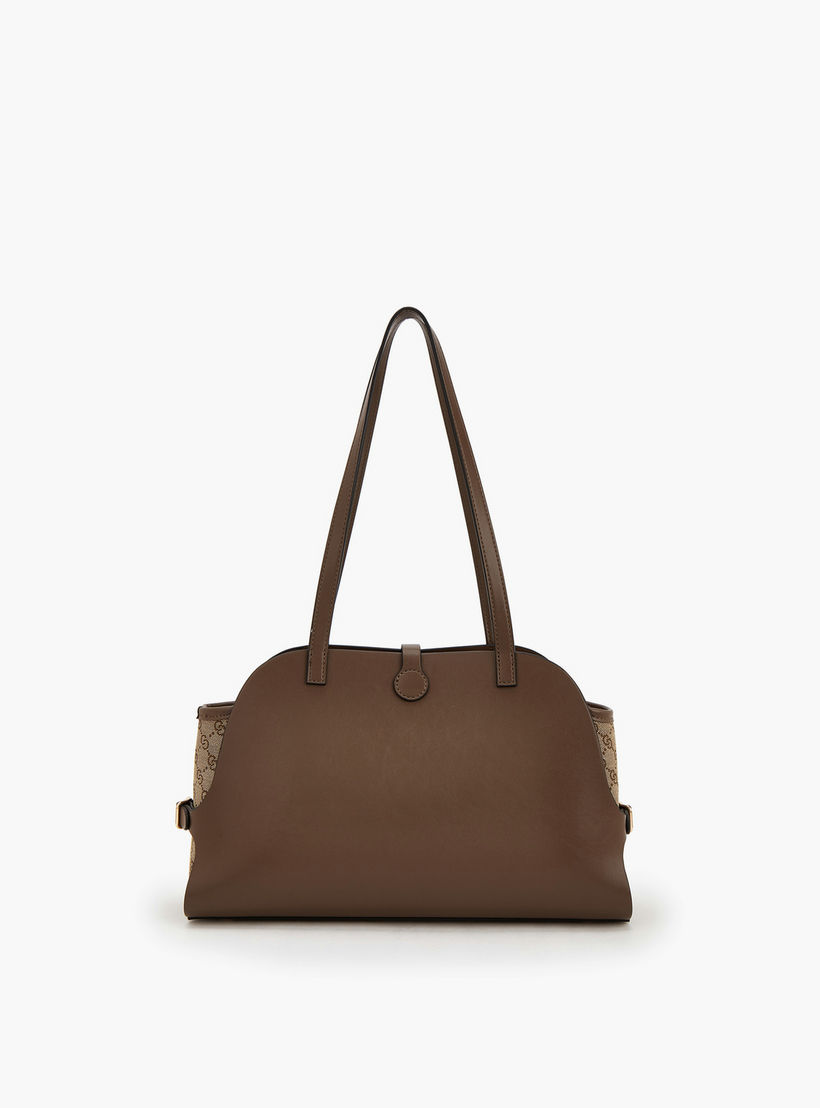 شنطة كتف بملمس مونوغرام ومقبضين من سيليست-women-bagsandwallets-handbags-image-2