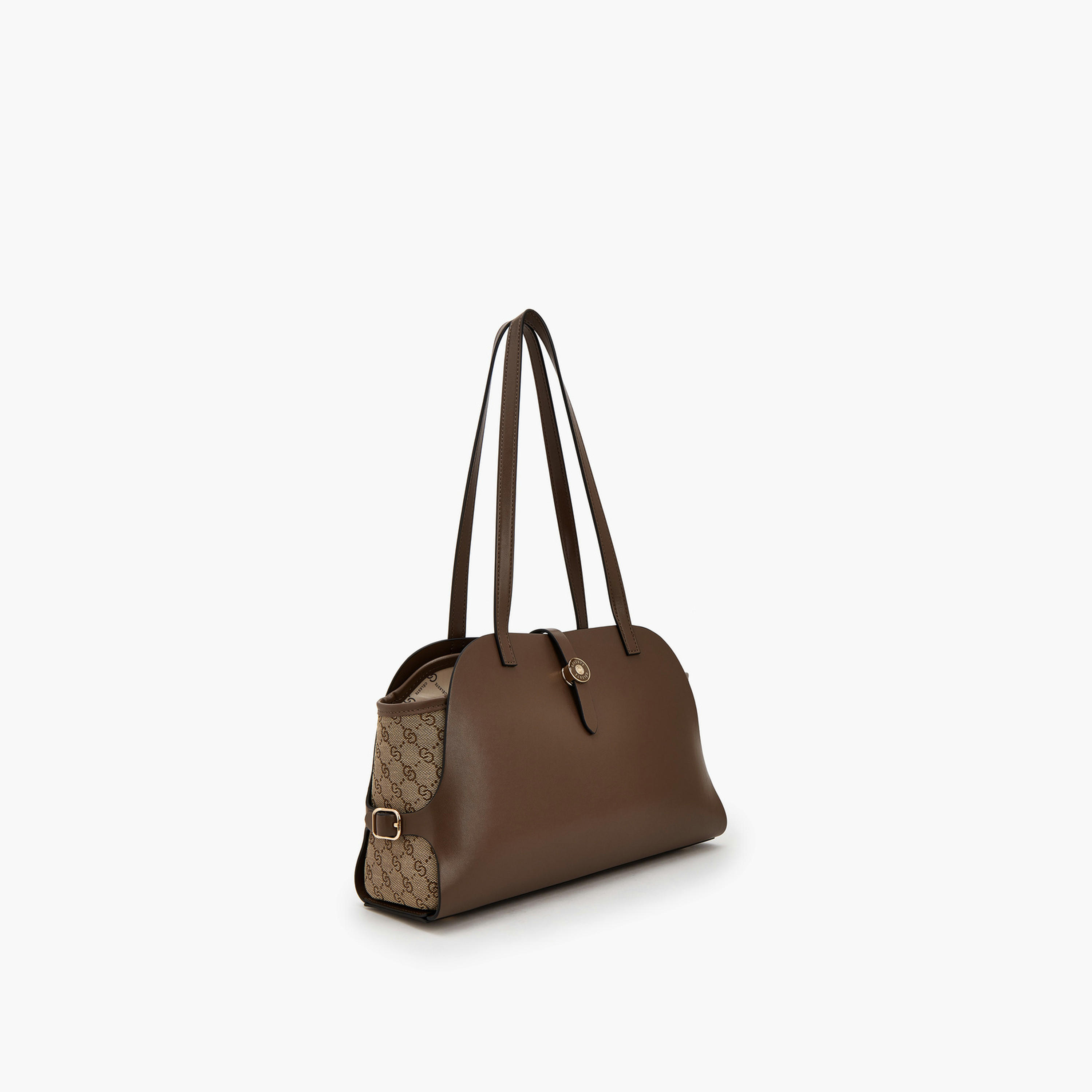 شنطة كتف بملمس مونوغرام ومقبضين من سيليست-women-bagsandwallets-handbags-image-3