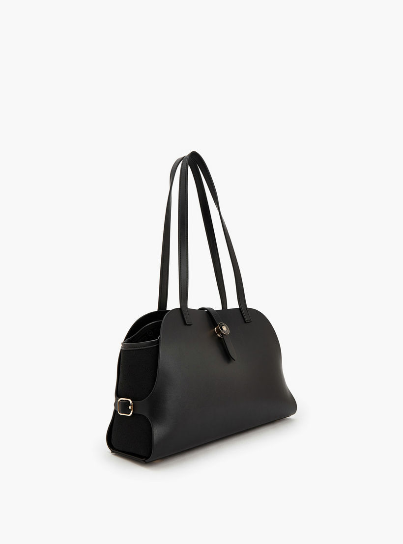 Celeste Monogram Textured Shoulder Bag with Double Handle-women-bagsandwallets-handbags-image-3