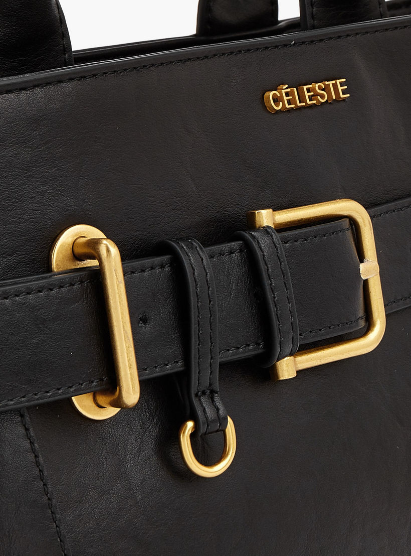 Celeste Buckled Detail Tote Bag with Zip Closure-women-bagsandwallets-handbags-image-3