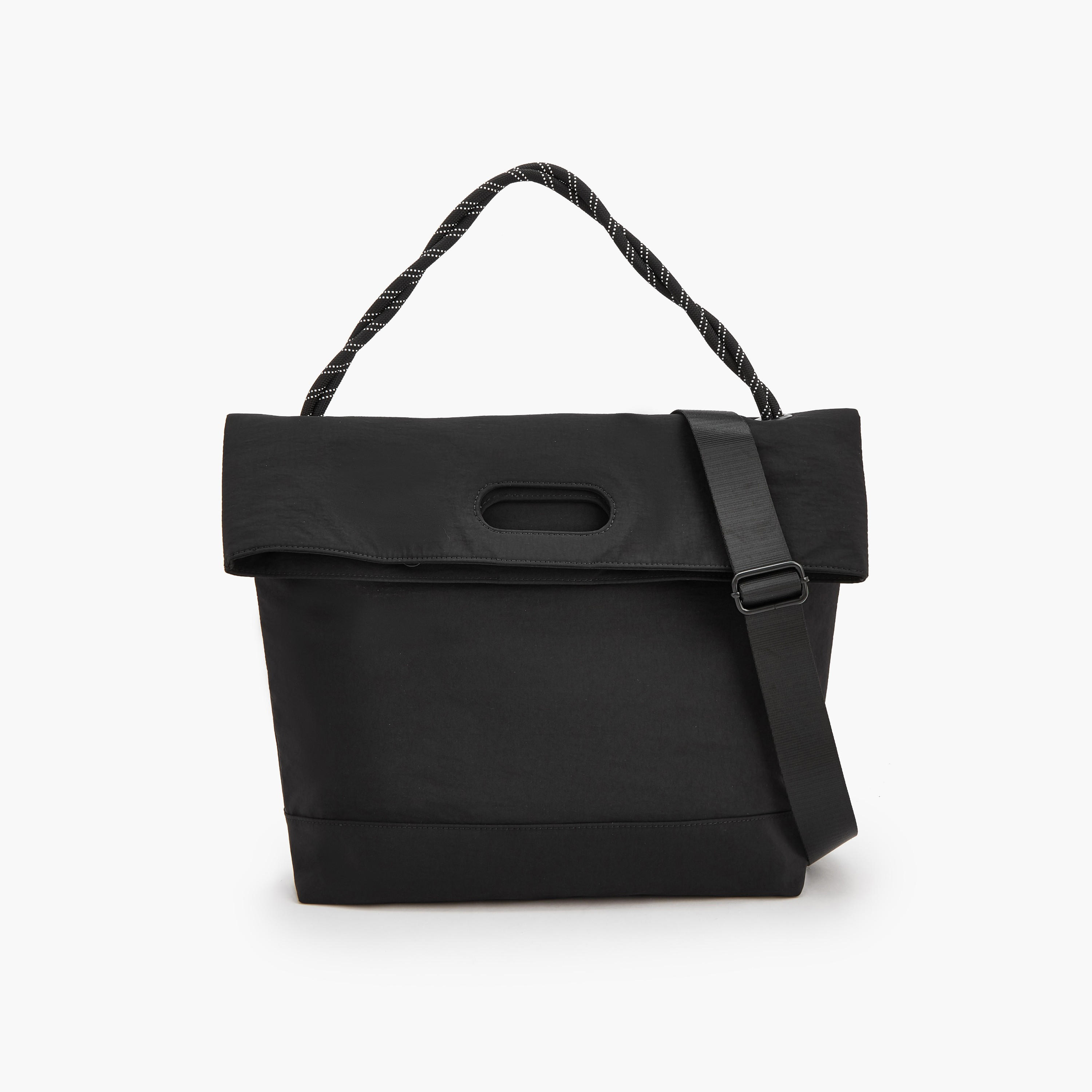 Missy Solid Foldover Shopper Bag with Braided Handle-women-bagsandwallets-handbags-image-1