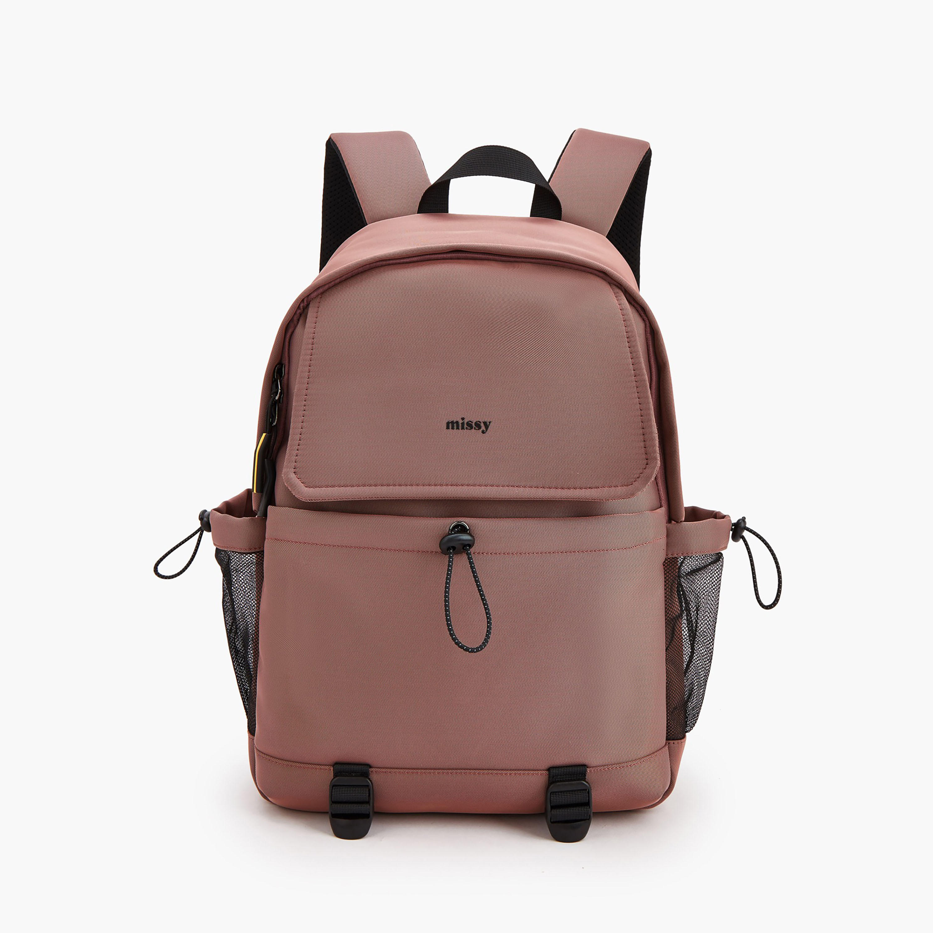 Missy Solid Backpack with Front Bungee Cinch-school-bagsandbackpacks-backpacks-image-1