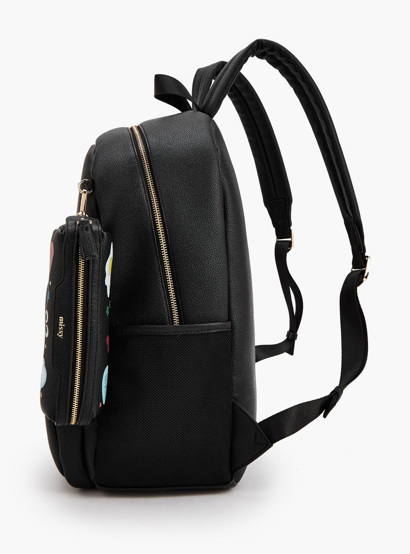 Missy Textured Backpack with Printed Pouch-women-bagsandwallets-backpacks-image-5