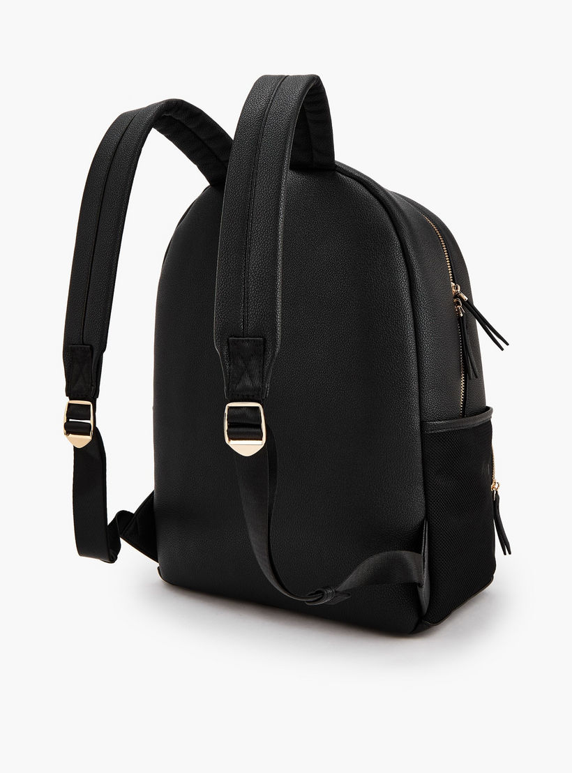 Missy Textured Backpack with Printed Pouch-women-bagsandwallets-backpacks-image-6