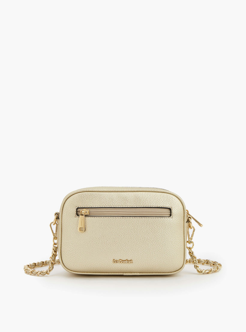 Le Confort Textured Crossbody Bag with Chain Strap-women-bagsandwallets-handbags-image-3