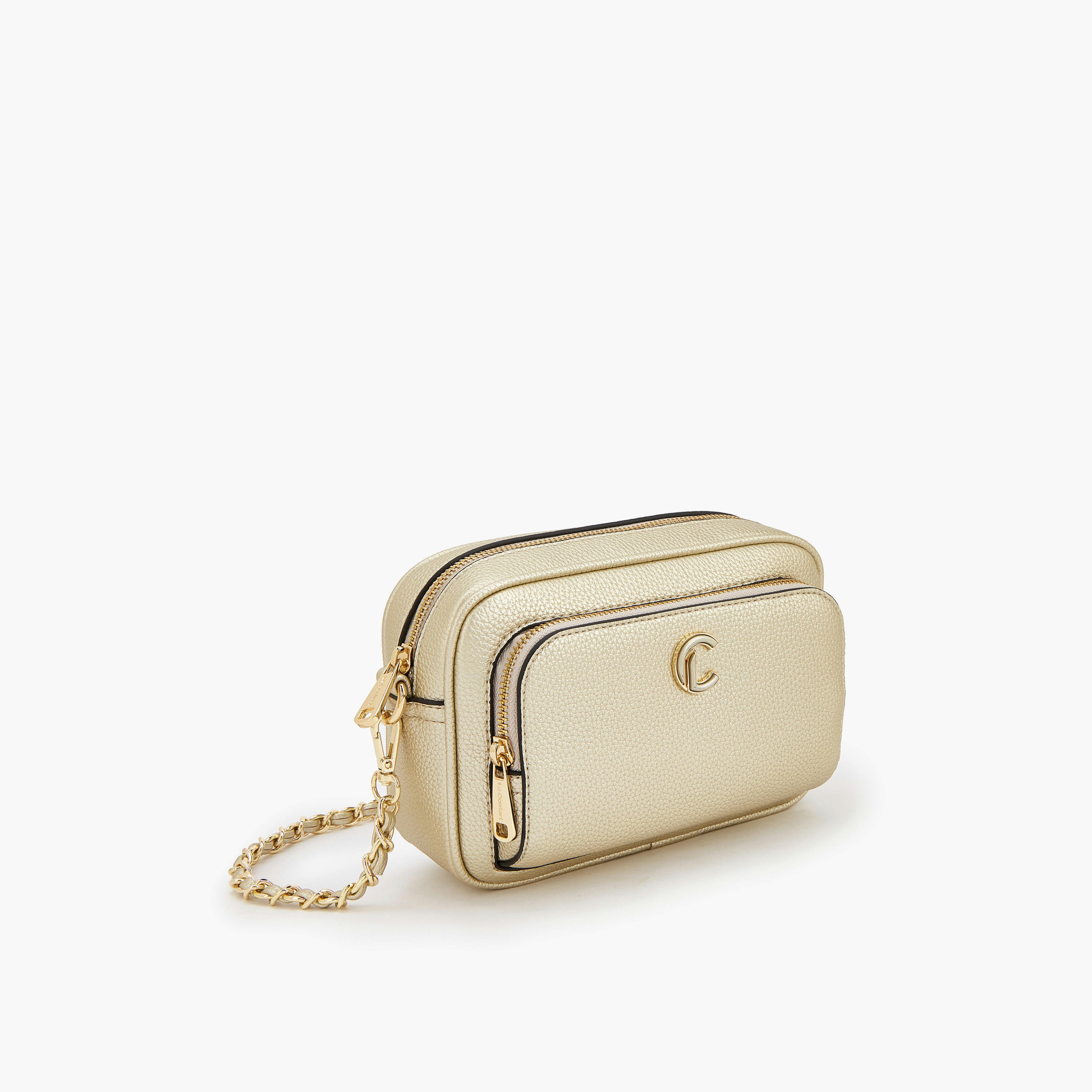 Le Confort Textured Crossbody Bag with Chain Strap-women-bagsandwallets-handbags-image-4