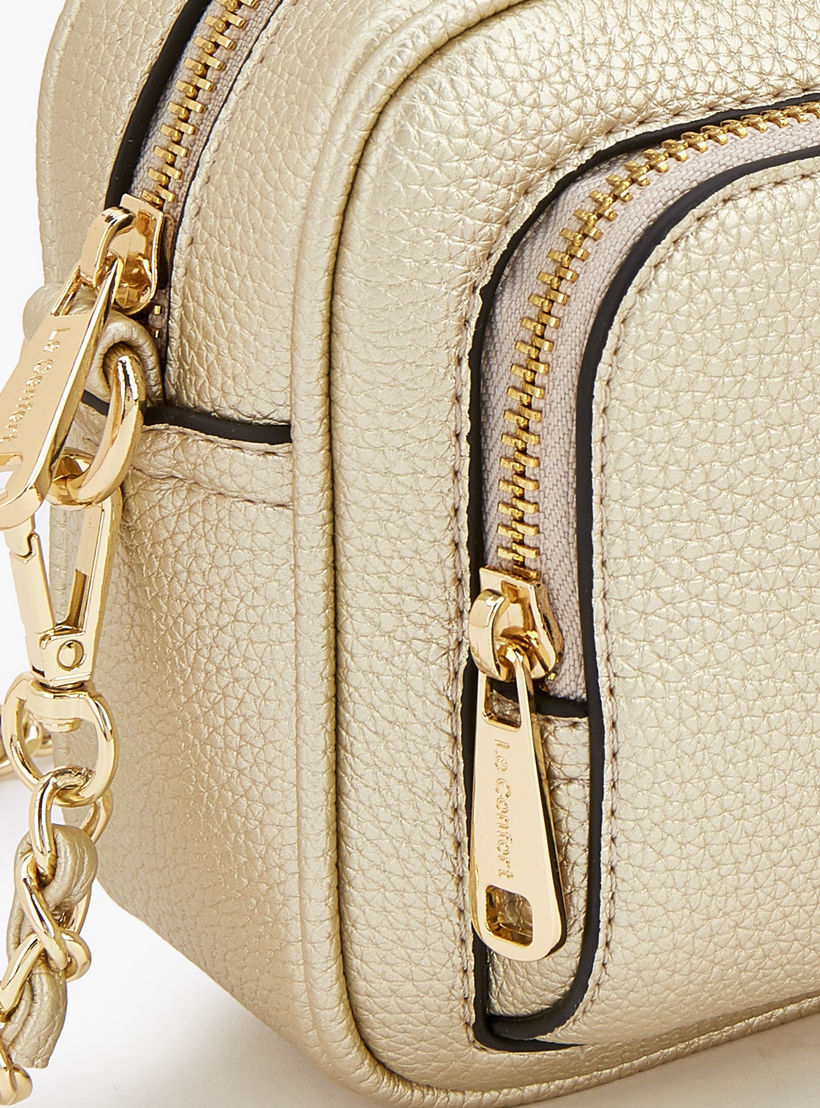 Le Confort Textured Crossbody Bag with Chain Strap-women-bagsandwallets-handbags-image-5