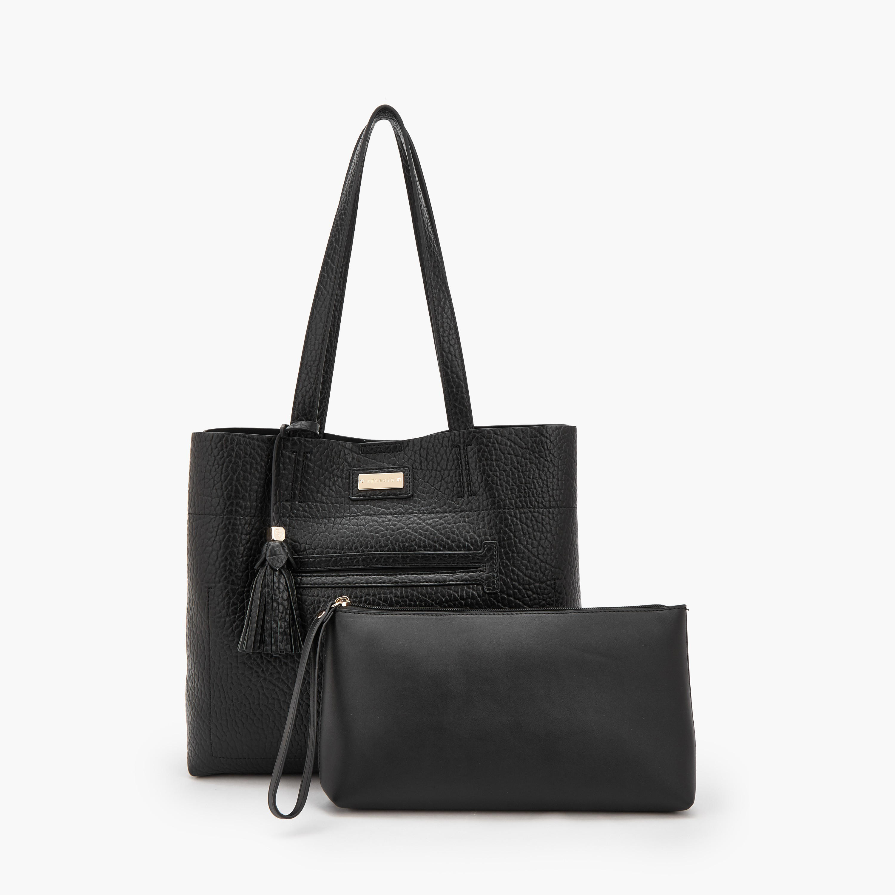 شنطة توتي بارزة الملمس مع شنطة صغيرة من سيليست-women-bagsandwallets-handbags-image-1