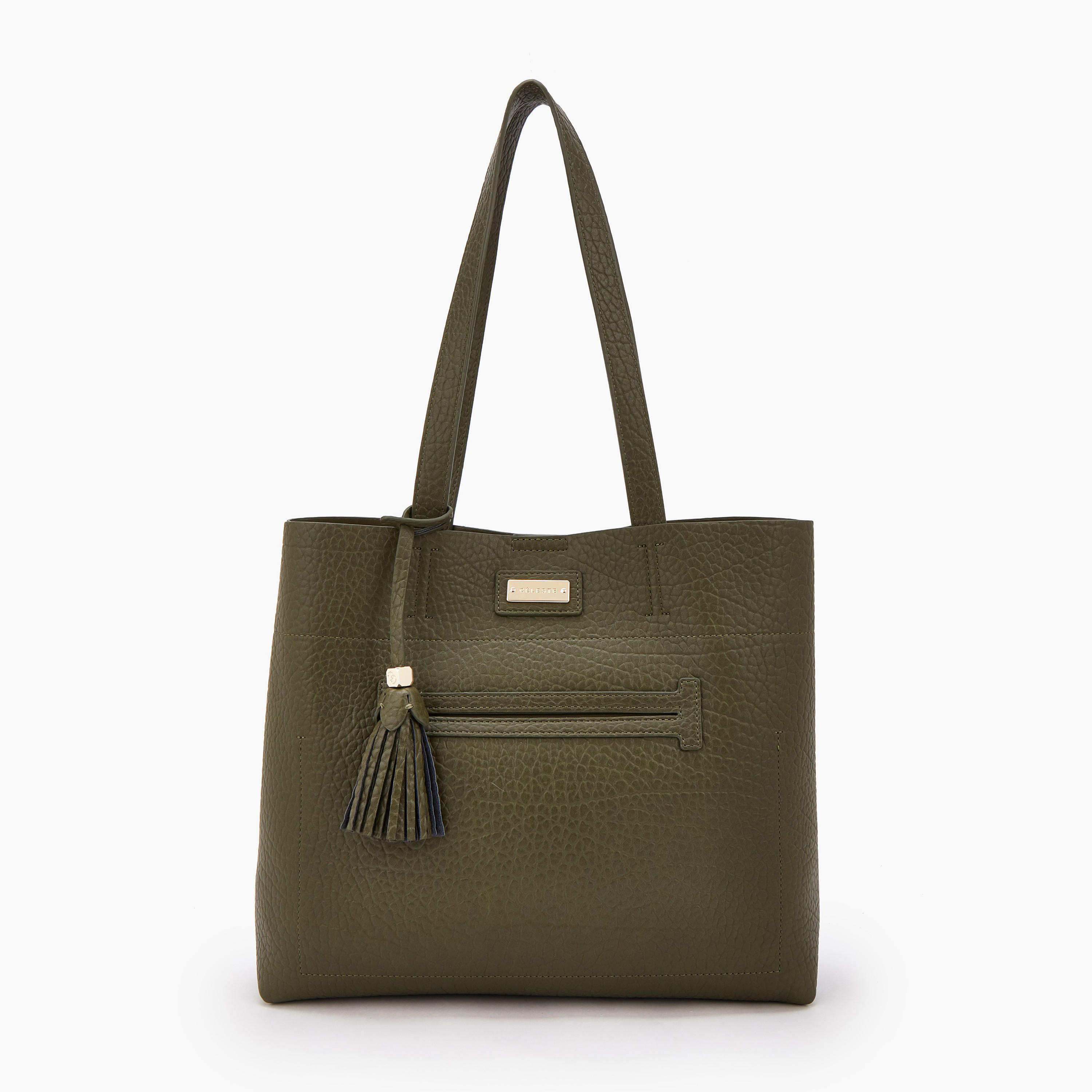 Celeste Textured Tote Bag with Pouch-women-bagsandwallets-handbags-image-3