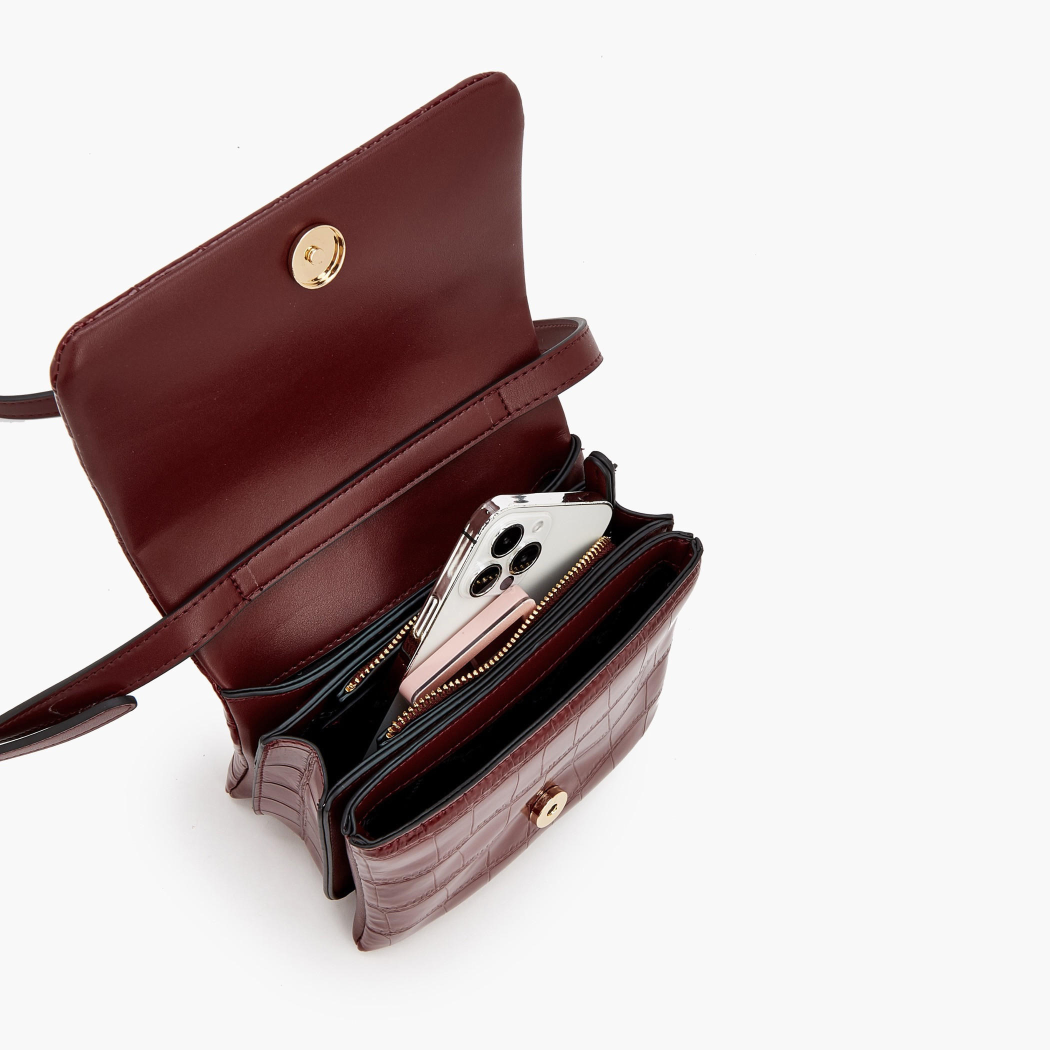 Celeste Textured Crossbody Bag with Magnetic Clasp Closure-women-bagsandwallets-handbags-image-7