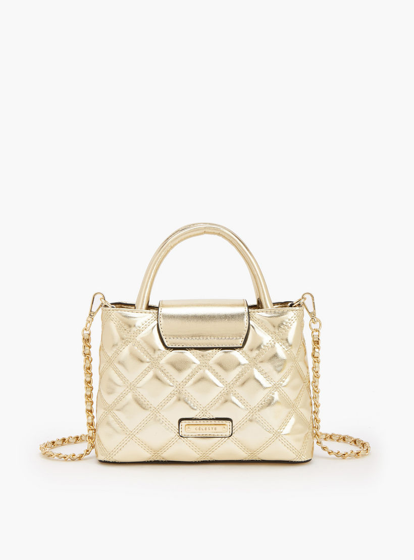 Celeste Quilted Crossbody Bag with Chain Strap-women-bagsandwallets-handbags-image-4