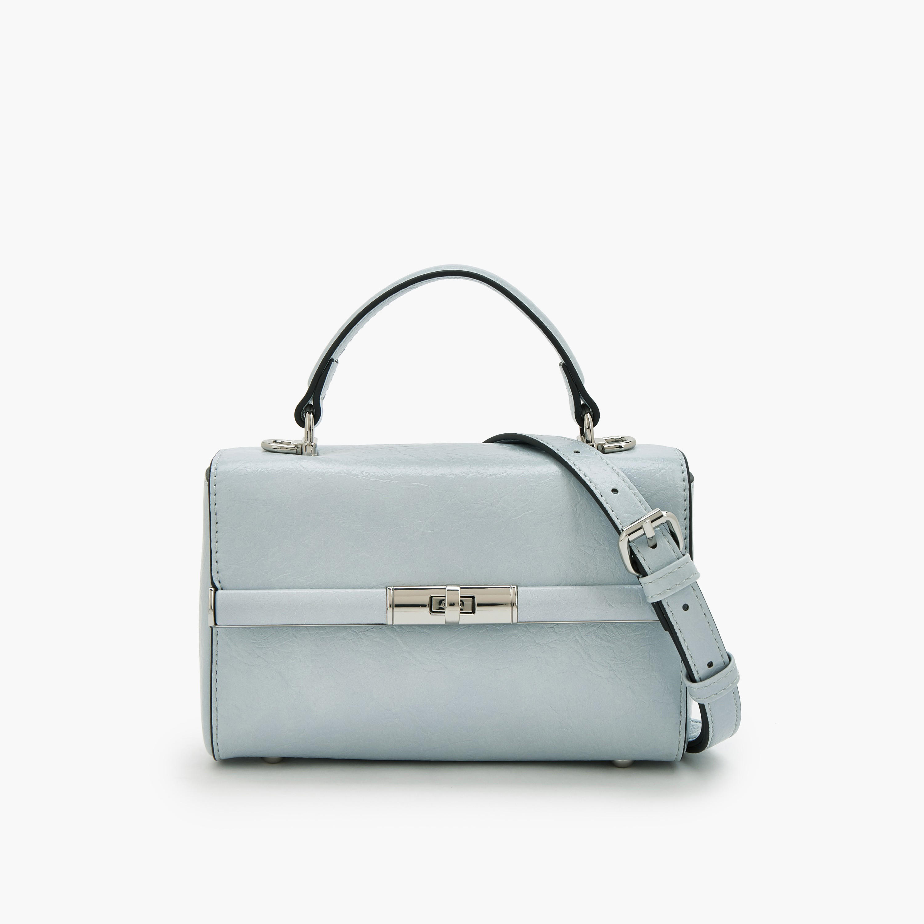 Celeste Solid Satchel Bag with Twist Lock Closure-women-bagsandwallets-handbags-image-1