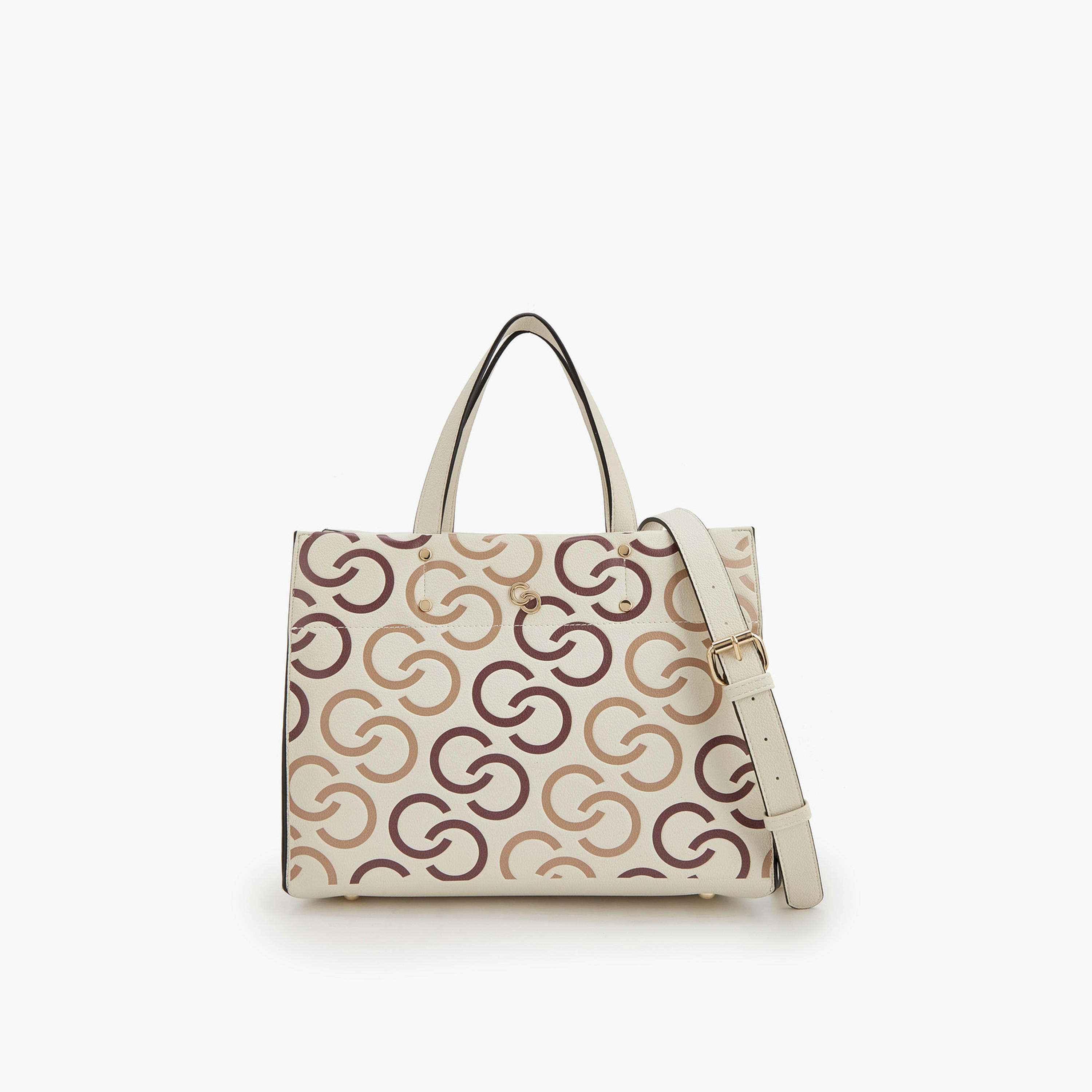 شنطة يد بطبعات مونوجرام ومقابض مزدوجة من سيليست-women-bagsandwallets-handbags-image-1