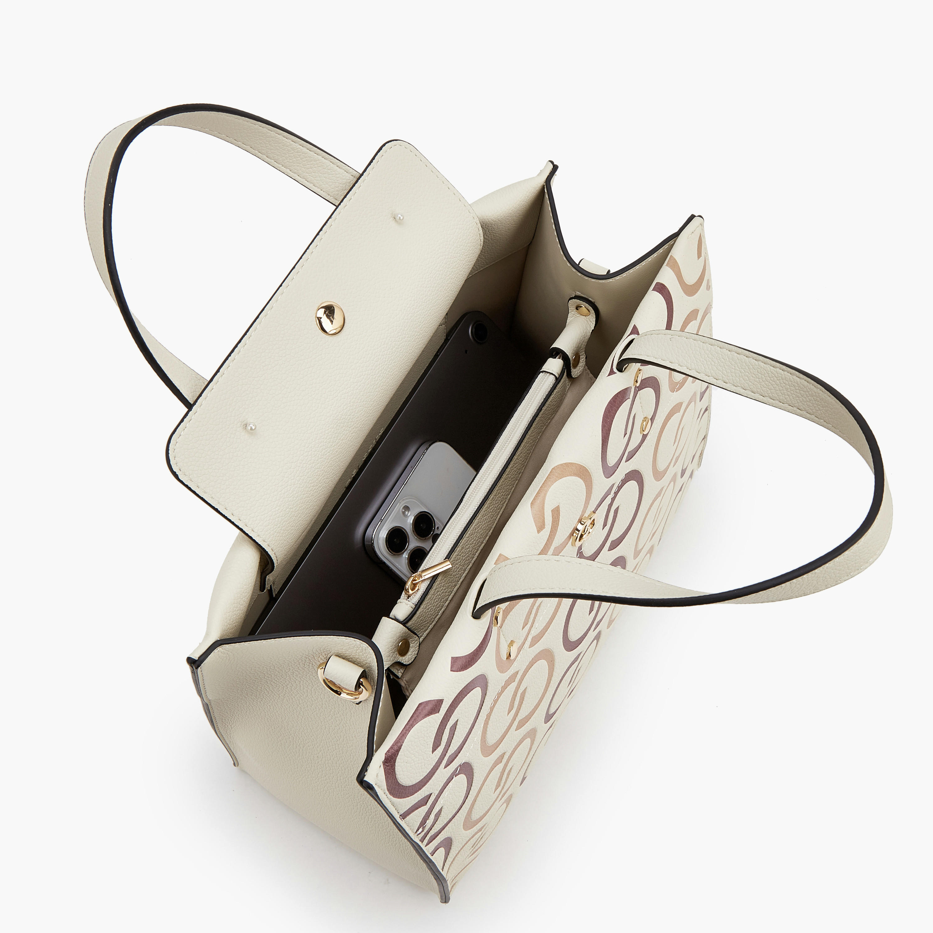 شنطة يد بطبعات مونوجرام ومقابض مزدوجة من سيليست-women-bagsandwallets-handbags-image-7