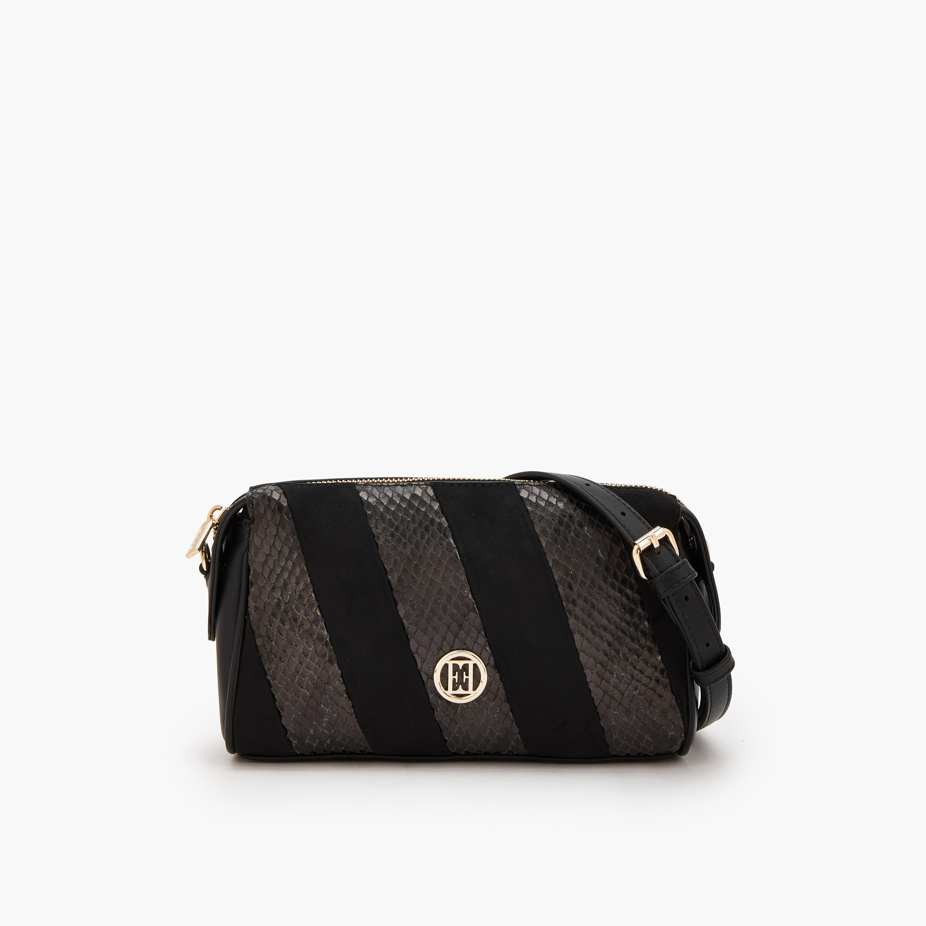 Elle Textured Crossbody Bag with Zip Closure-women-bagsandwallets-handbags-image-1